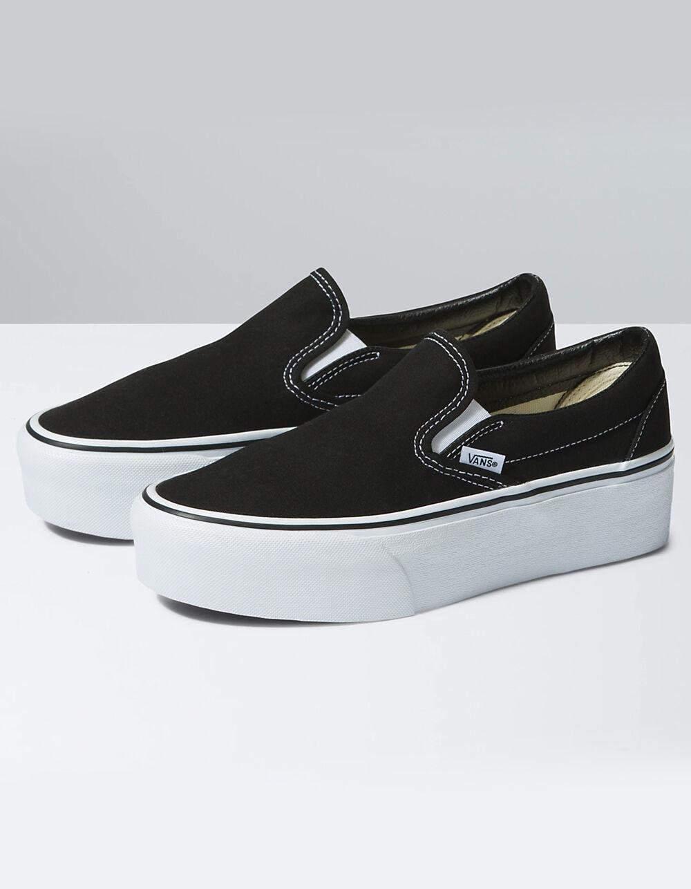 VANS Classic Slip-On Stackform Womens Shoes - BLK/WHT Product Image