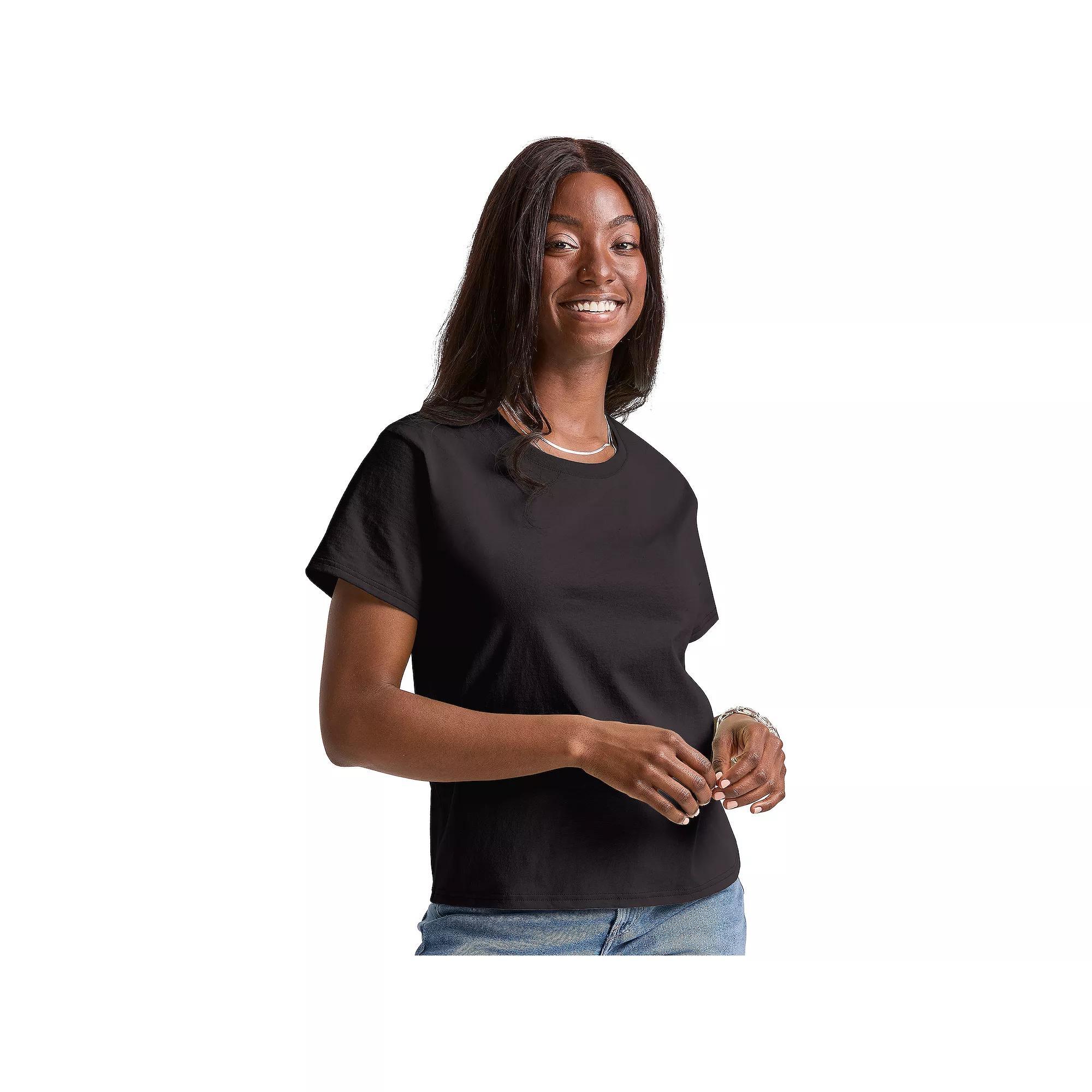 Women's Hanes® Essentials Classic Fit Tee, Size: XS, Black Product Image