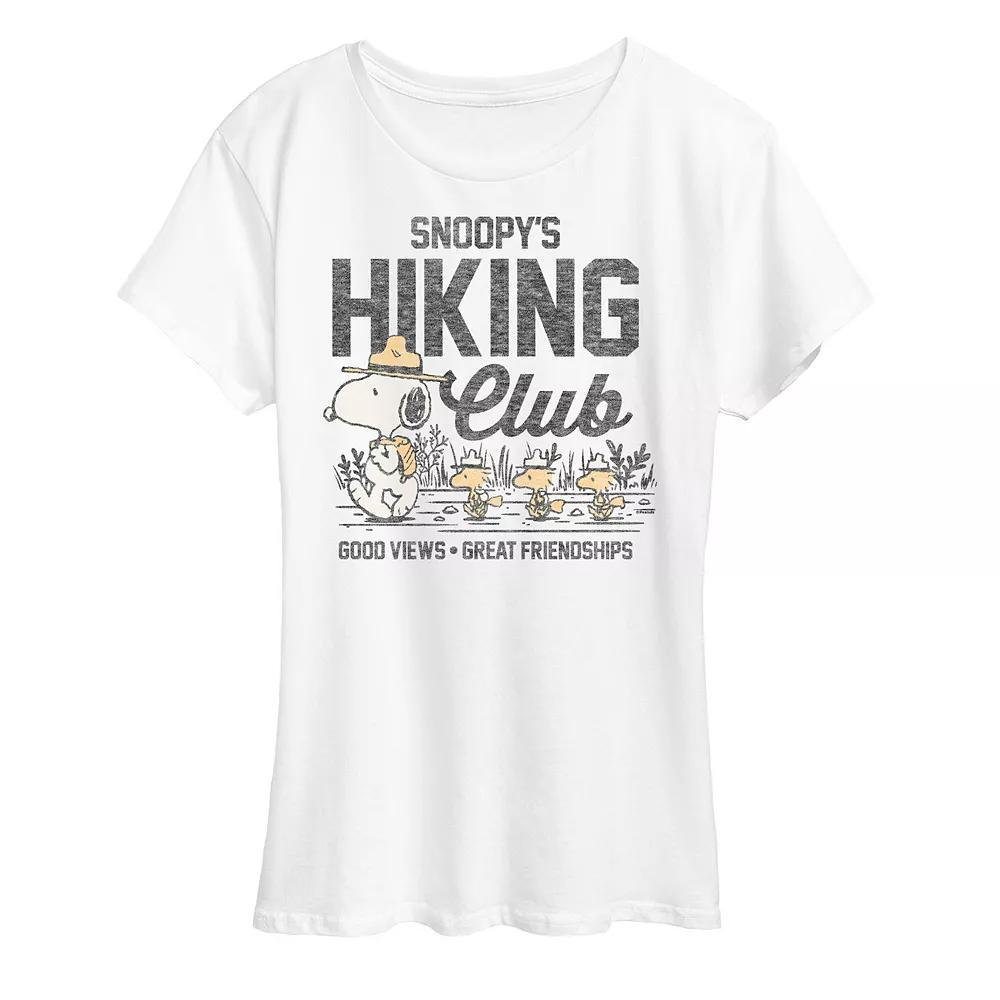 Womens Peanuts Snoopys Hiking Club Graphic Tee Product Image