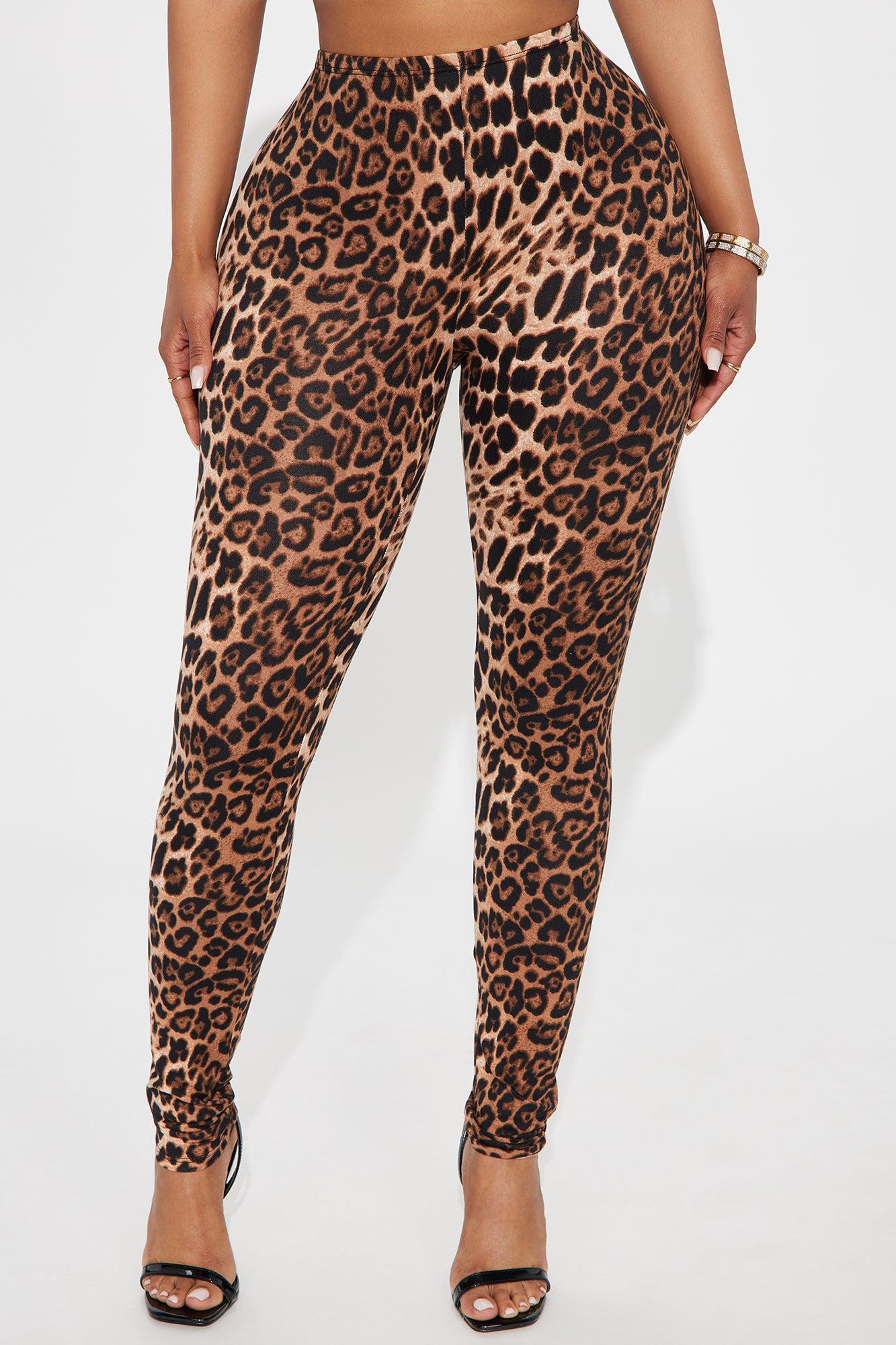 Unapologetically Fierce Leopard Butt Ruched Legging - Brown Combo Product Image