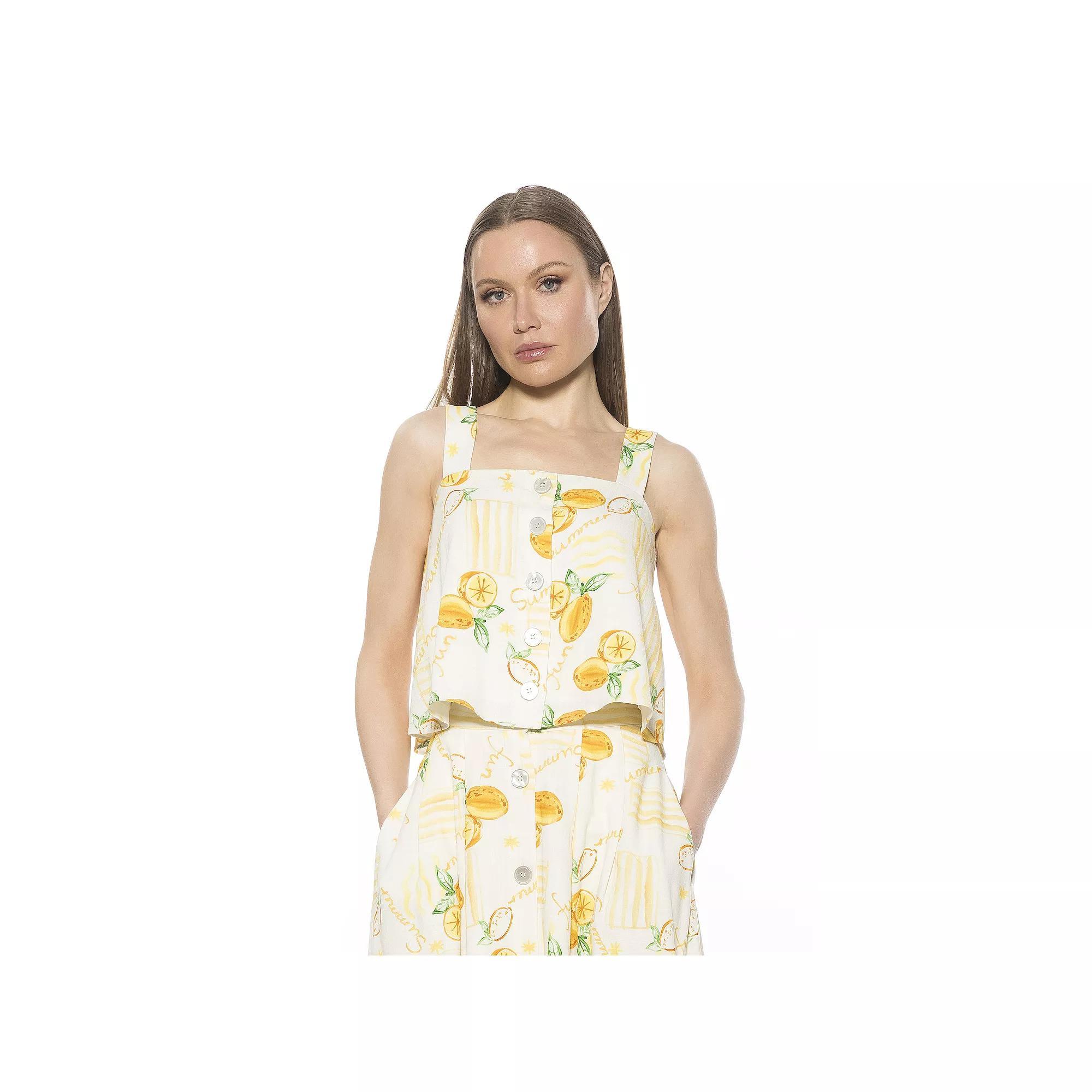 Women's ALEXIA ADMOR Elena Button Down Trapeze Tank Top, Size: 6, Light Blue Product Image