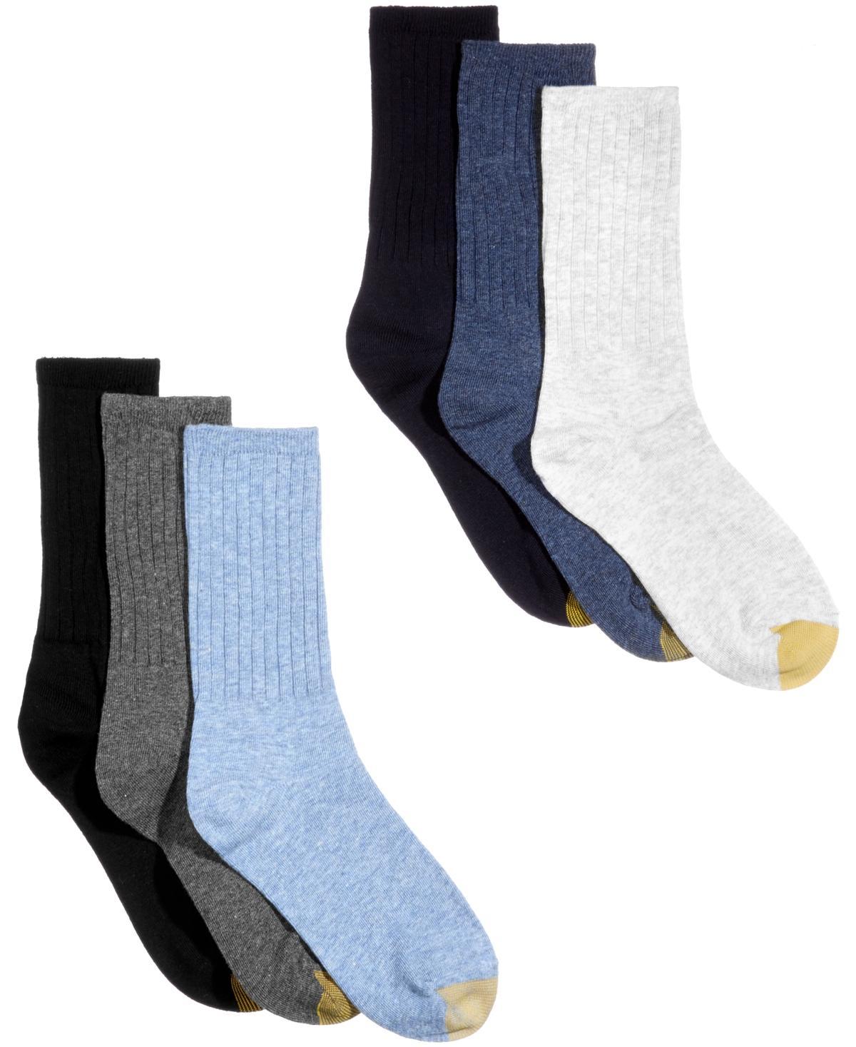 Women's GOLDTOE ® 6-pack Ribbed Crew Socks, Size: 9-11, Green Product Image