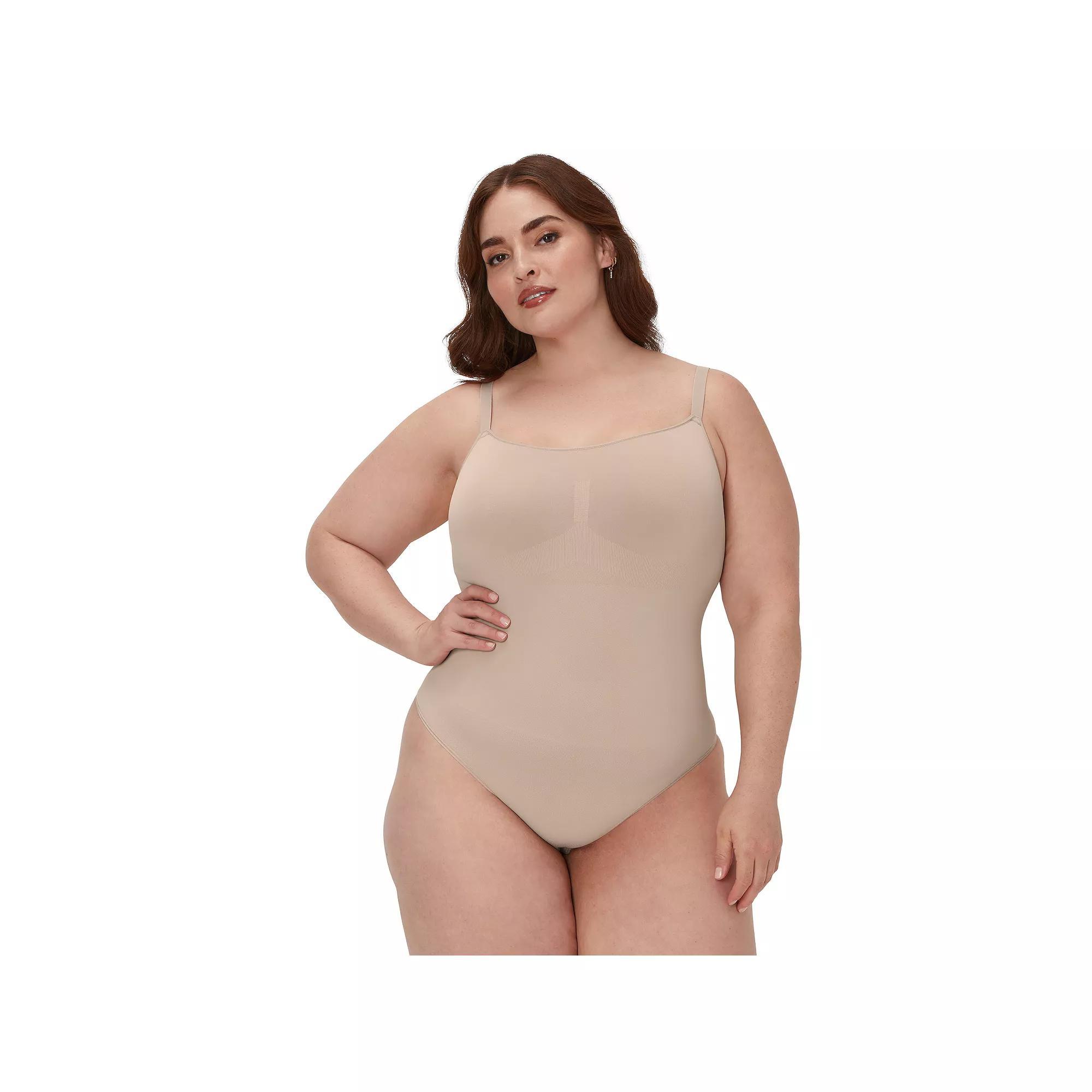 Women's Maidenform® Seamless Thong Bodysuit DMS830, Size: Medium, Evening Blush Product Image