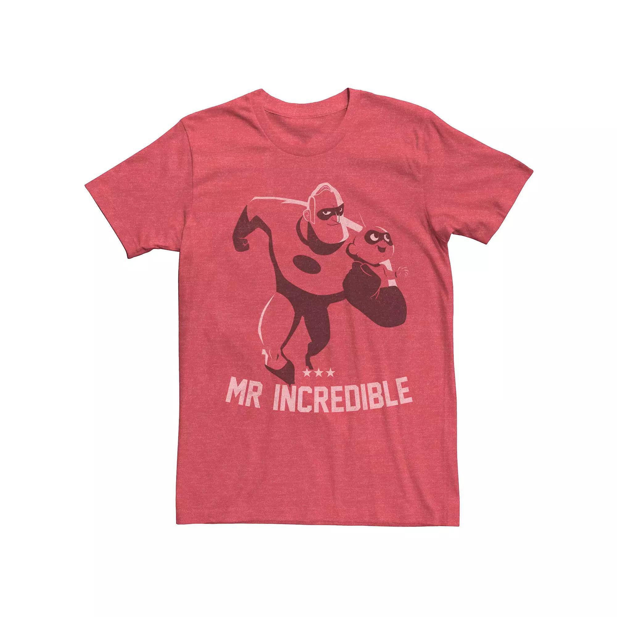 Mens Disney Pixar Incredibles 2 Mr. Incredible Classic Graphic Tee Red Grey Product Image