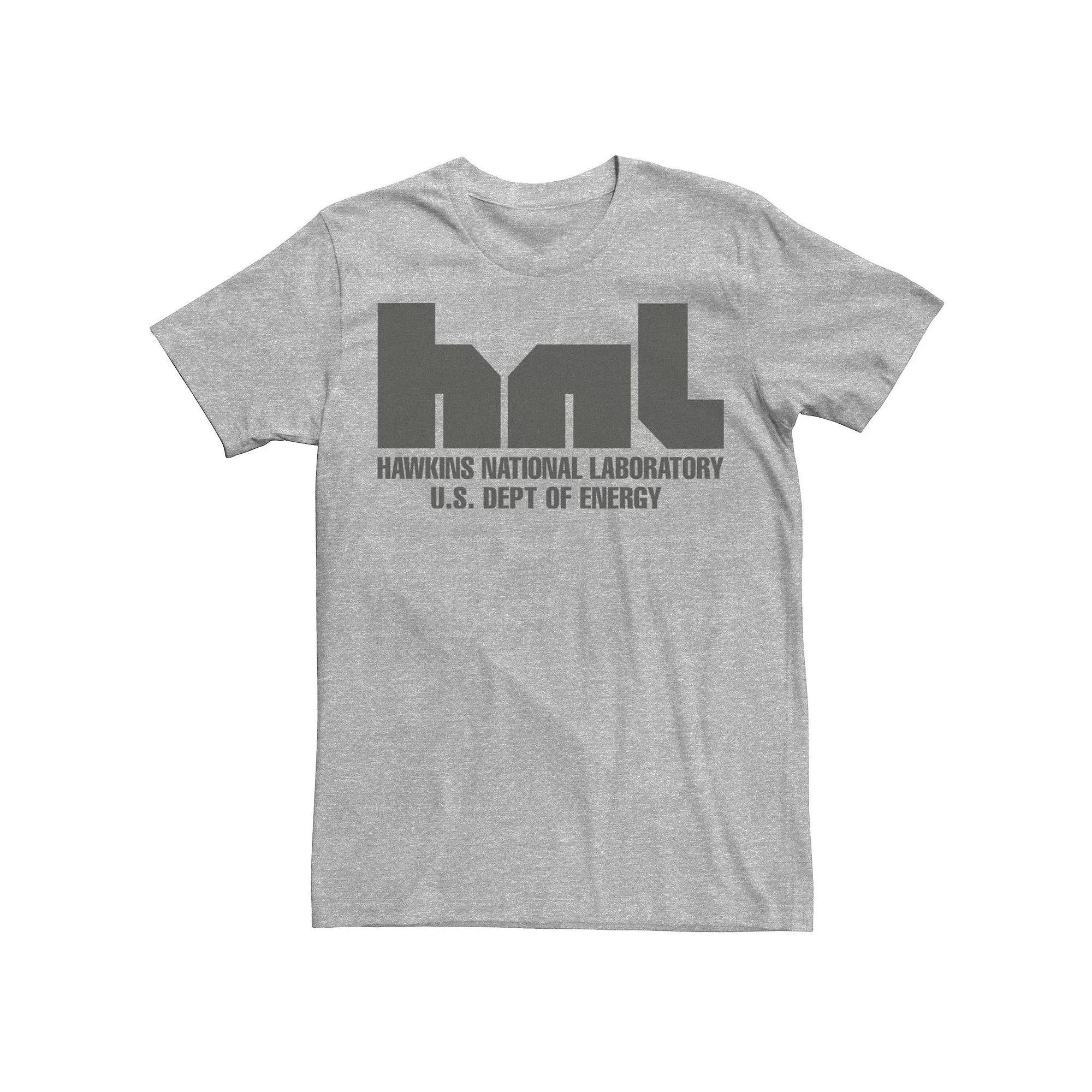 Men's Stranger Things HNL Hawkins National Laboratory Logo Tee, Size: Medium, Athletic Grey Product Image