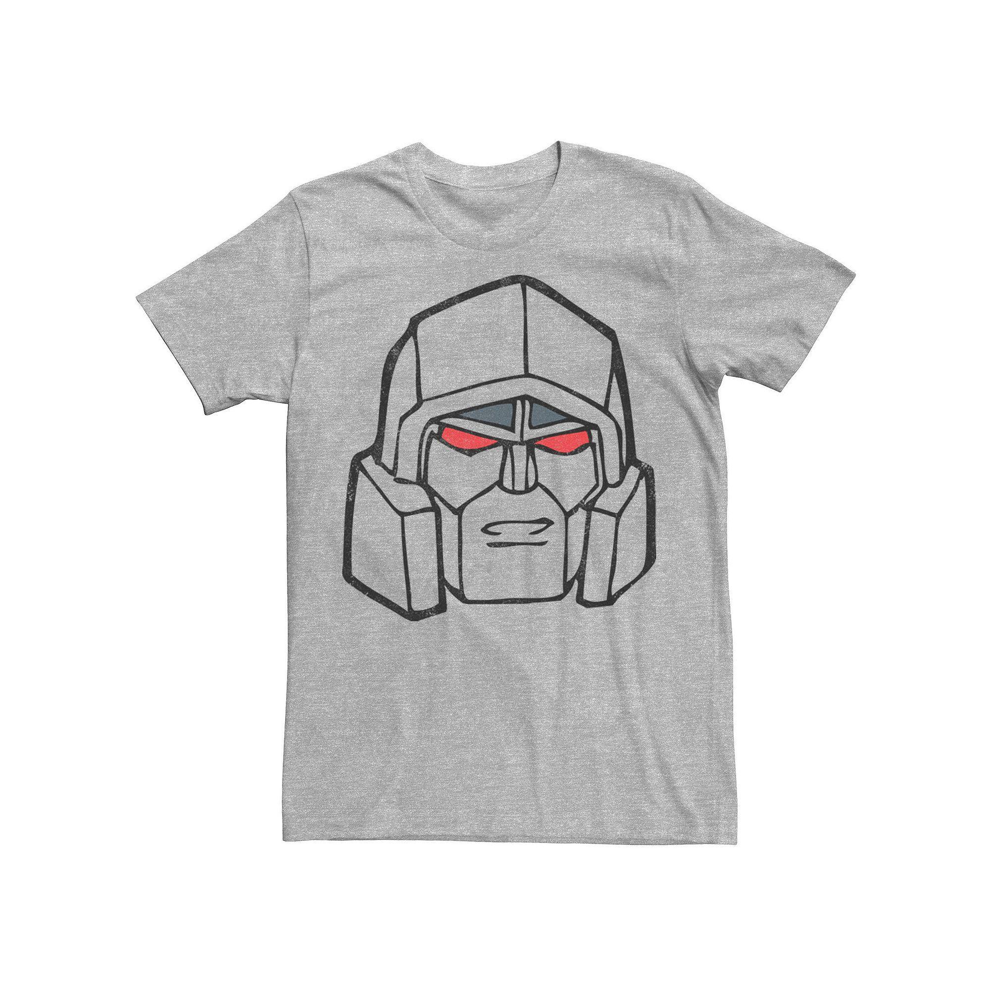 Men's Transformers Megatron Big Face Tee, Size: Medium, Athletic Grey Product Image