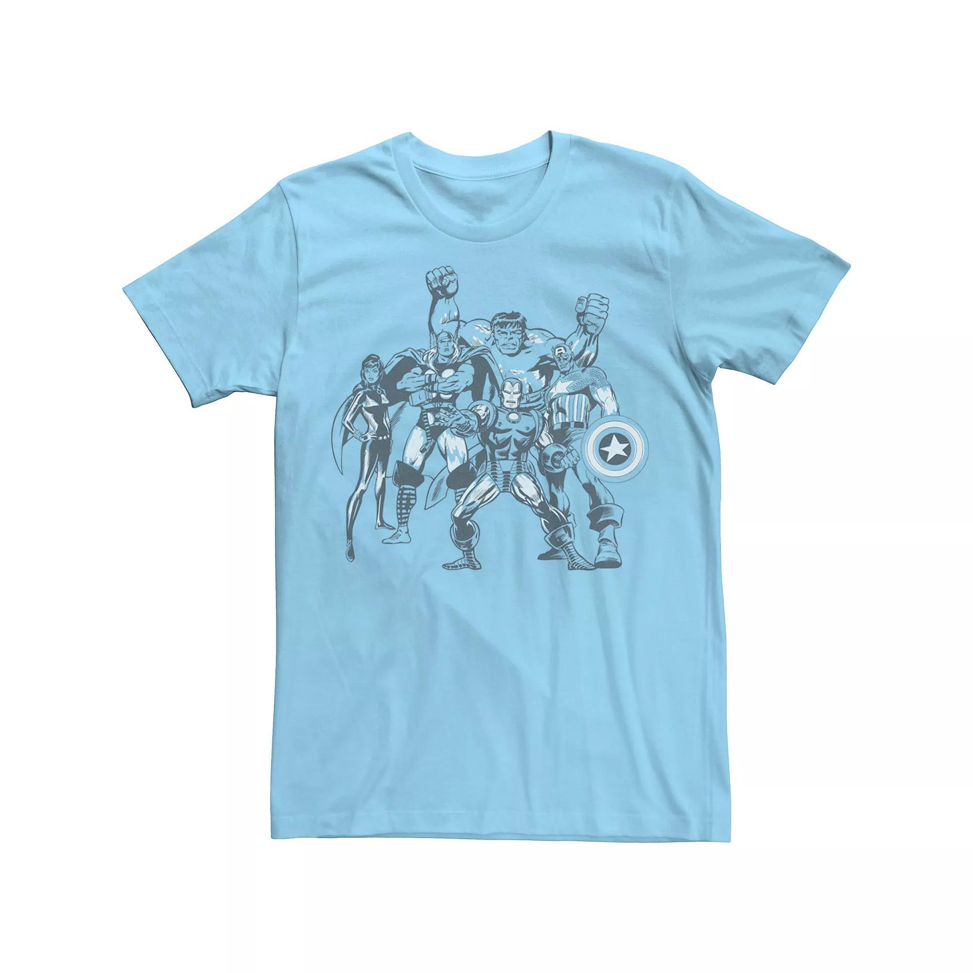 Men's Marvel Retro Group Tee, Size: Large, Light Blue Product Image