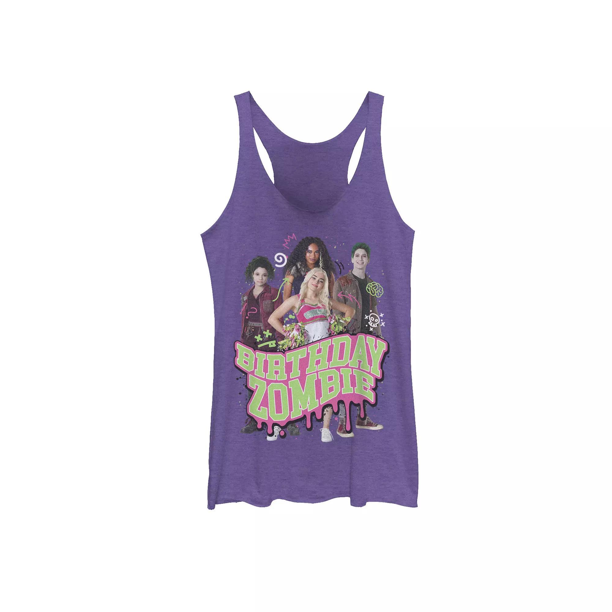 Disney's ZOMBIES Juniors' Zombies Group Shot "Birthday Zombie" Graphic Tank Top, Girl's, Size: XS, Purple Grey Product Image
