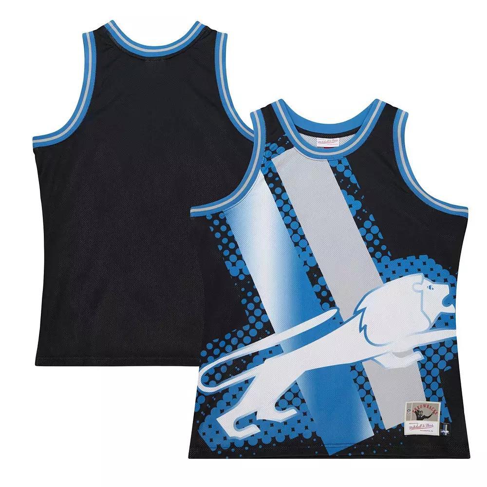 Men's Mitchell & Ness Black Detroit Lions Big Face 7.0 Fashion Tank Top, Size: Large Product Image