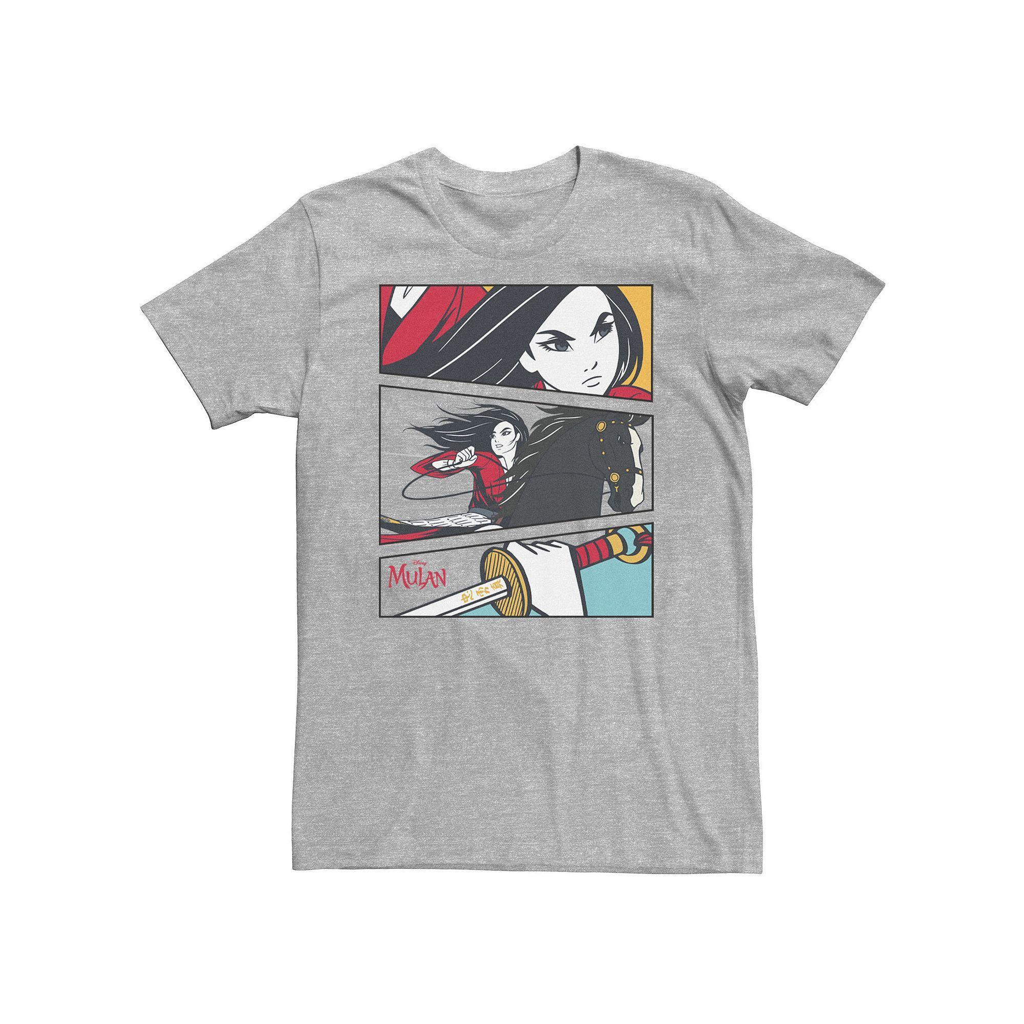 Disney's Mulan Big & Tall Live Action Comic Action Panels Tee, Men's, Size: XXL Tall, Athletic Grey Product Image
