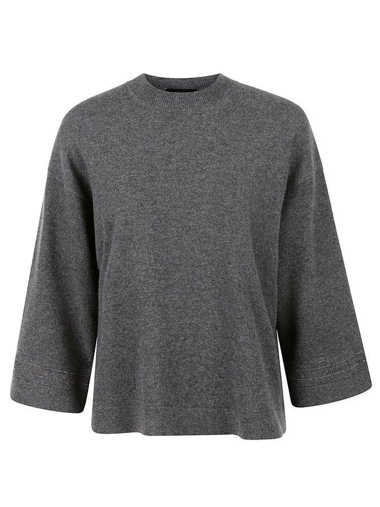 FABIANA FILIPPI Crewneck Plain Long-sleeved Top In Onice Product Image