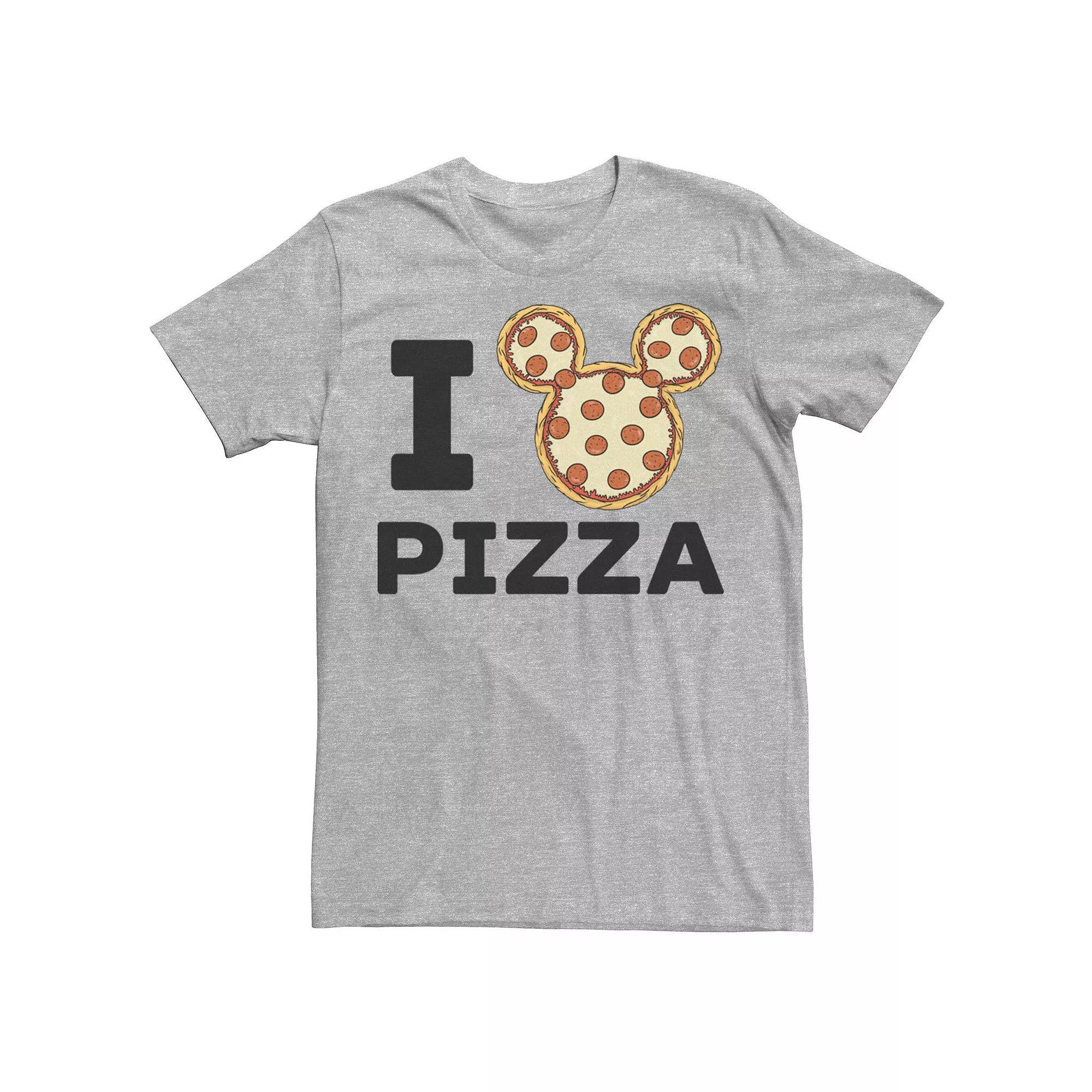 Disney's Mickey & Friends Mickey Pizza Men's Tee, Size: Medium, Athletic Grey Product Image