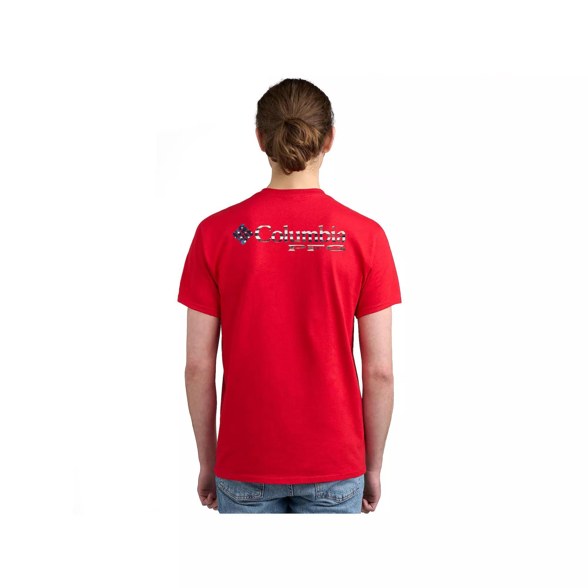 Men's Columbia PFG Short Sleeve Graphic Tee, Size: Large, Spark Red Product Image