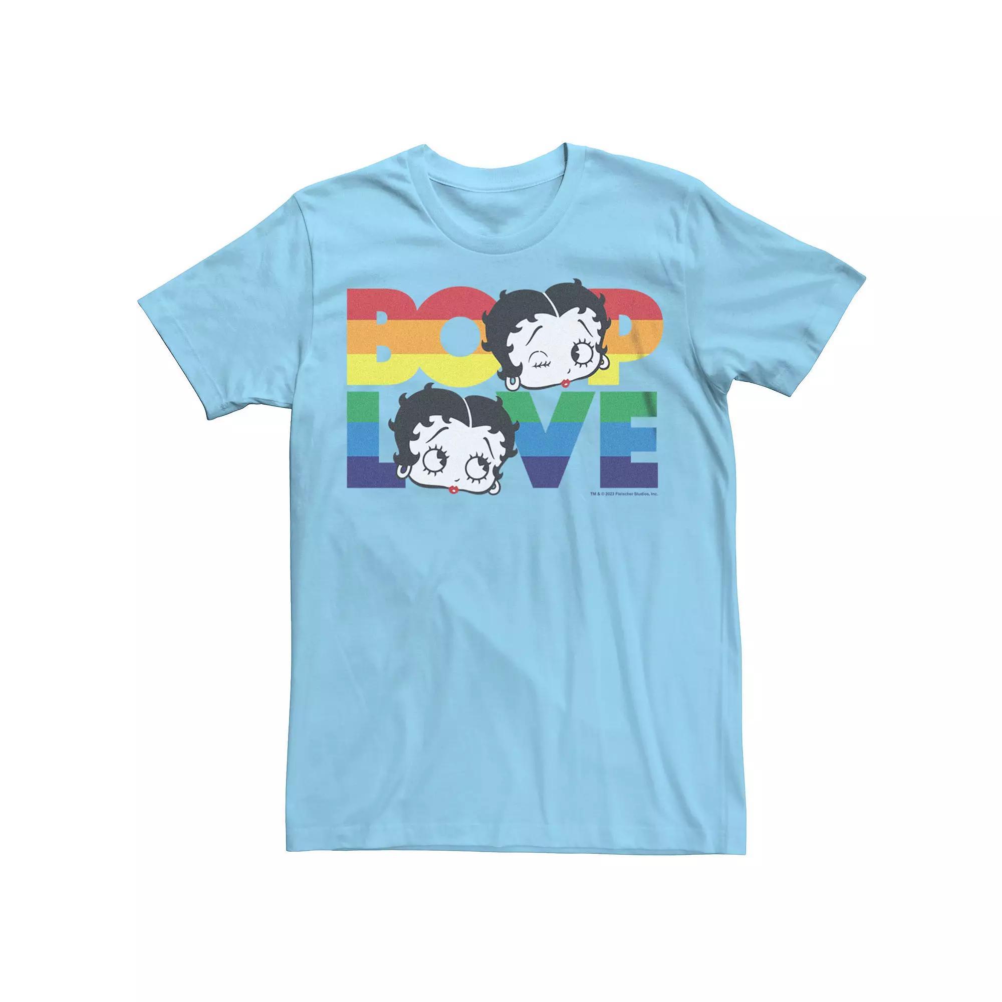 Men's Betty Boop Pride Love Winking Face Graphic Tee, Size: XXL, Light Blue Product Image
