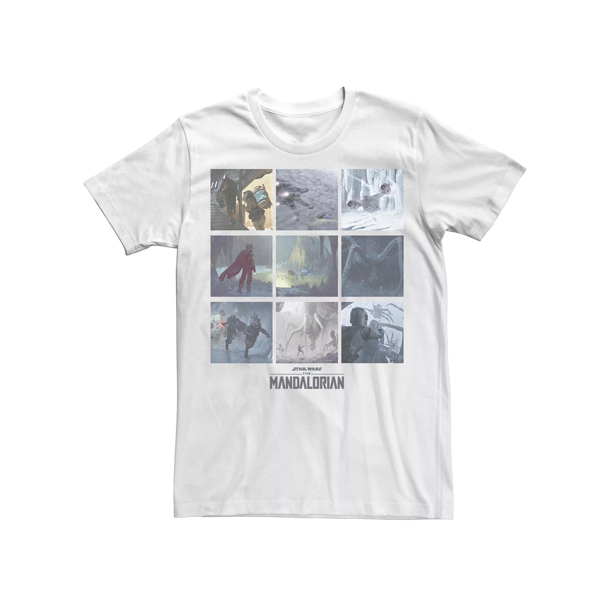 Men's Star Wars The Mandalorian Episode Action Portrait Panels Tee, Size: XS, White Product Image