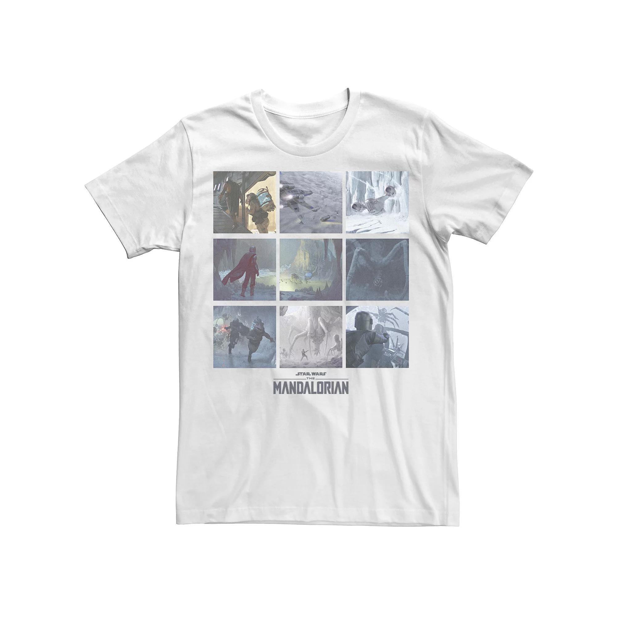Men's Star Wars The Mandalorian Episode Action Portrait Panels Tee, Size: XS, White Product Image