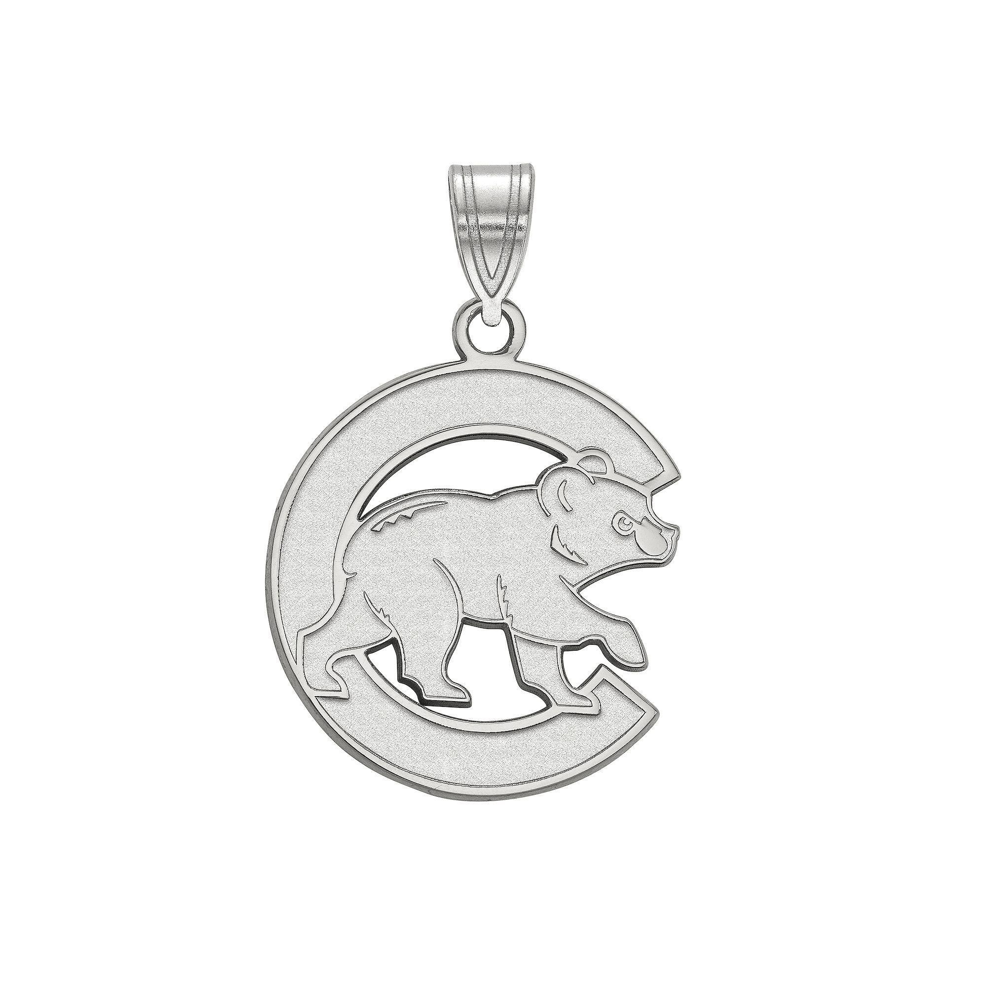 LogoArt Sterling Silver Chicago Cubs Large Walking Bear Pendant, Womens Gold Tone Product Image