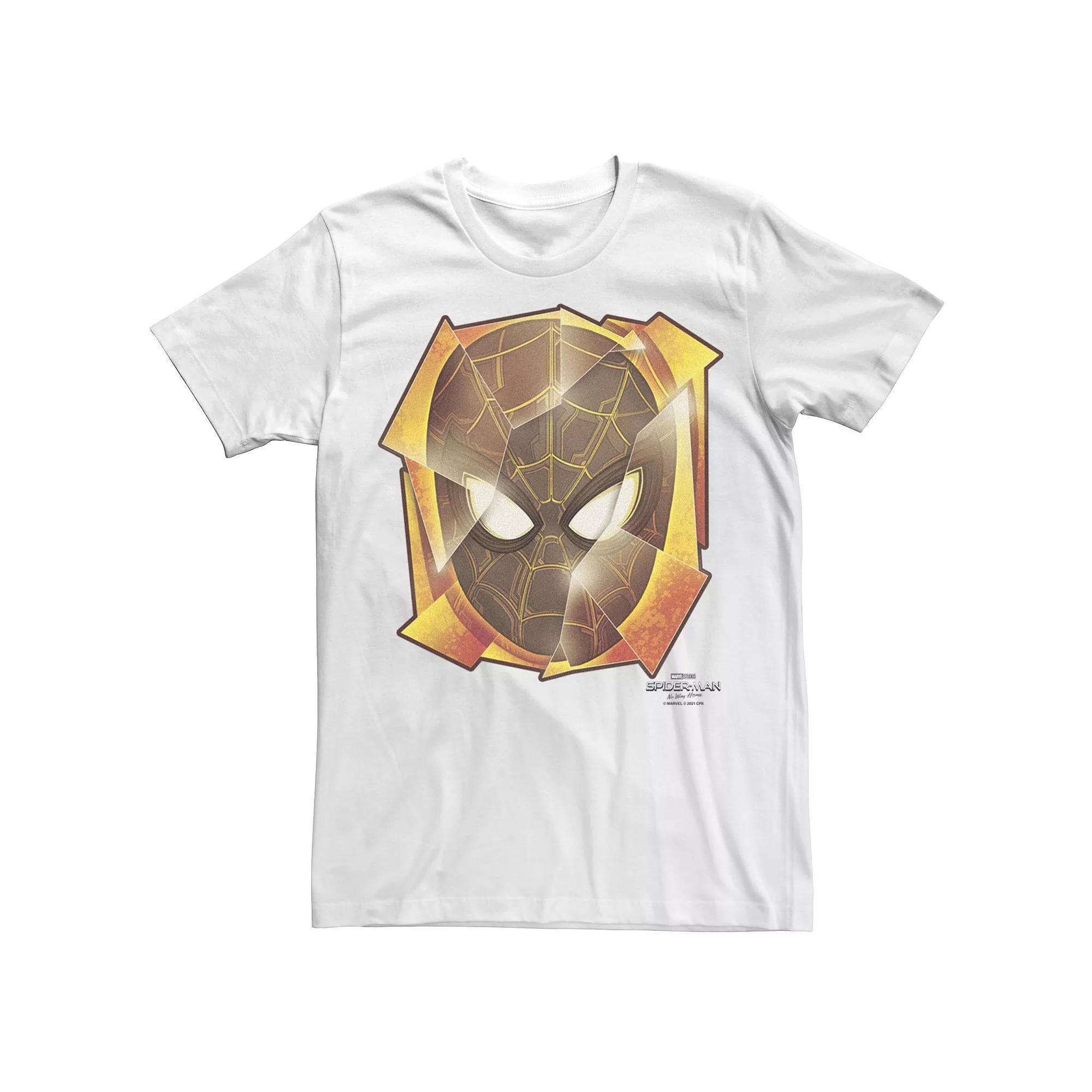 Men's Marvel Spider-Man No Way Home Shattered Mask Pieces Tee, Boy's, Size: Medium, White Product Image