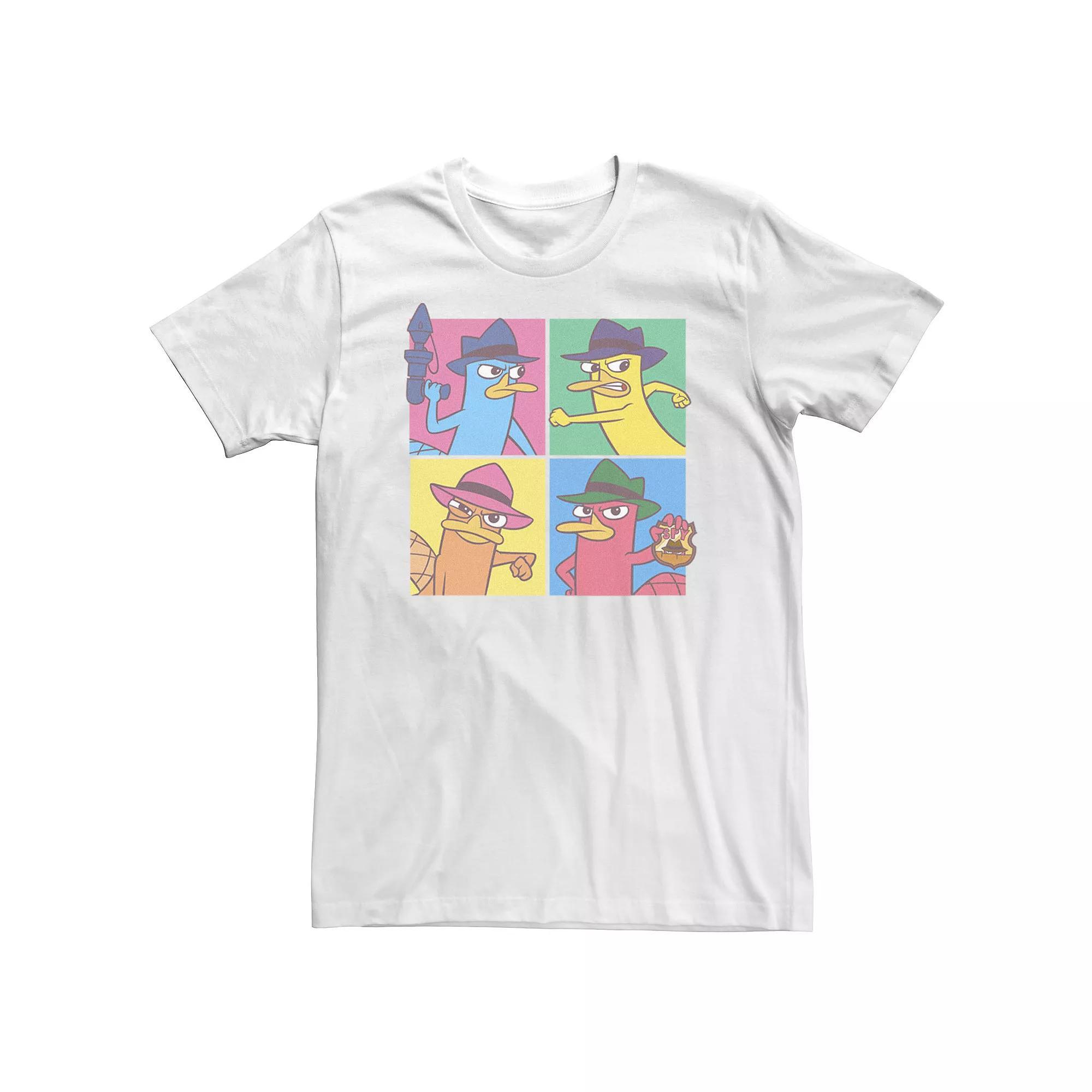 Big & Tall Disney Phineas And Ferb Agent P Pop Box Up Tee, Men's, Size: XL Tall, White Product Image