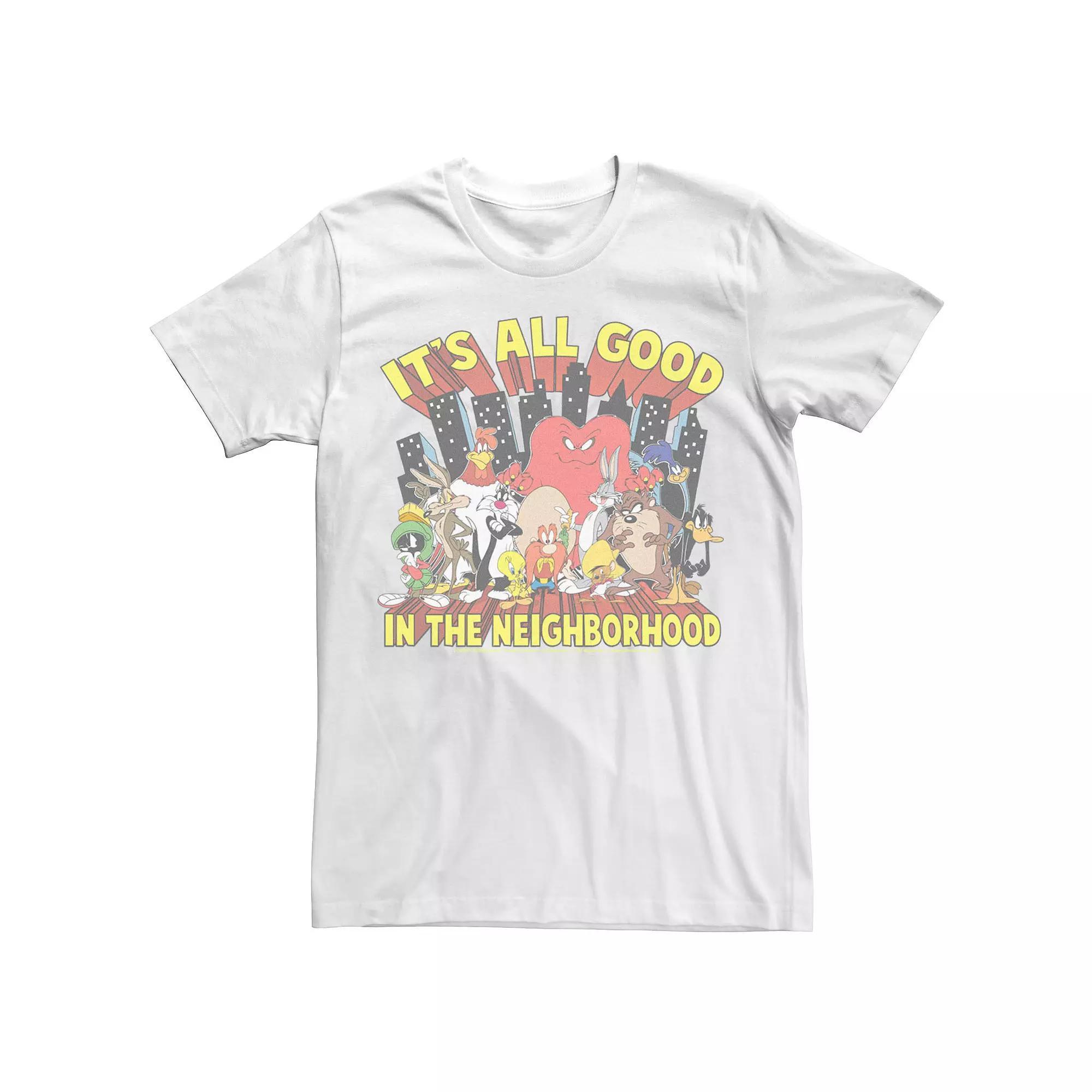 Men's Looney Tunes The Neighborhood Group Tee, Size: 3XL, White Product Image