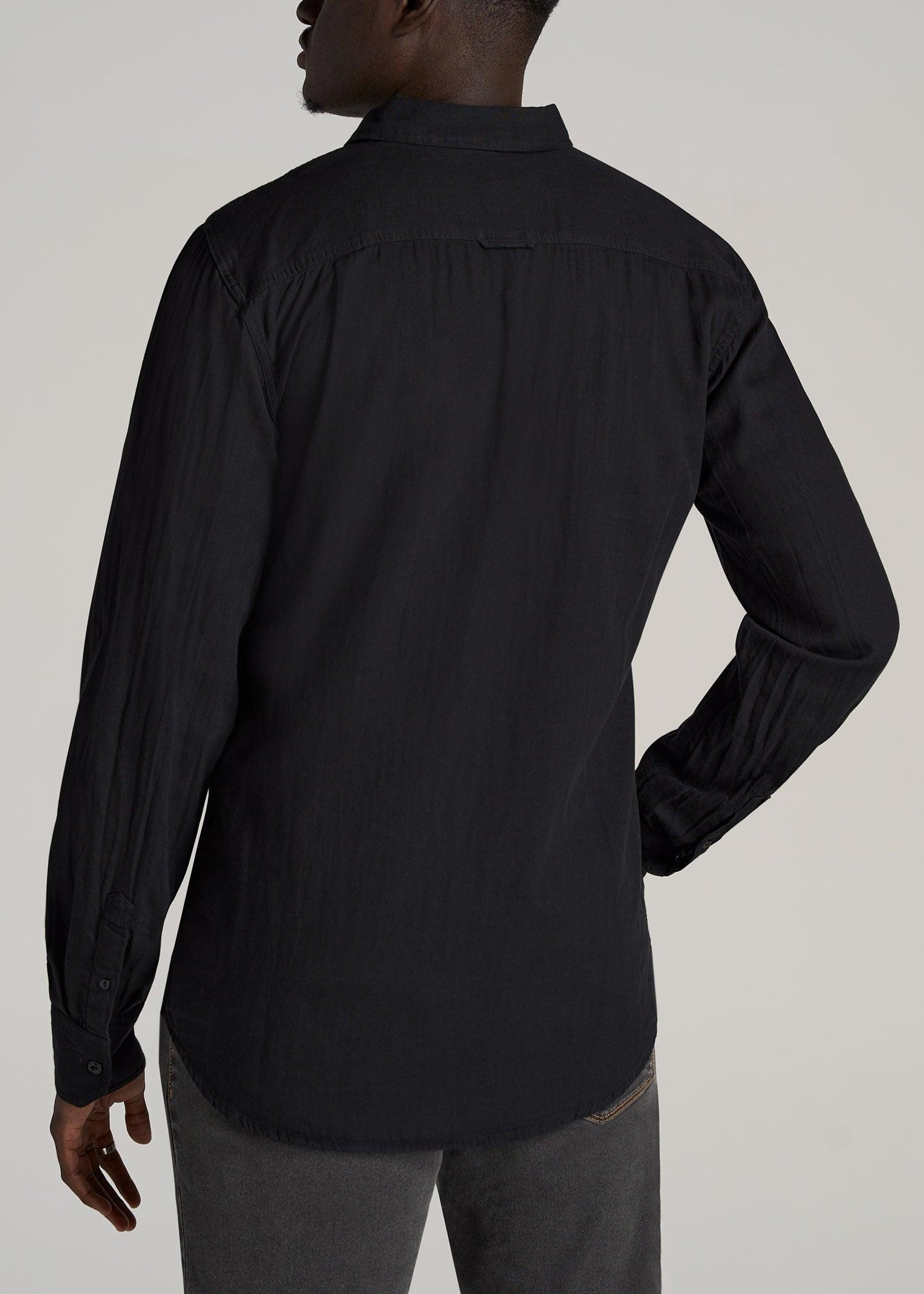 LJ&S Double Weave Shirt for Tall Men in Vintage Black Product Image