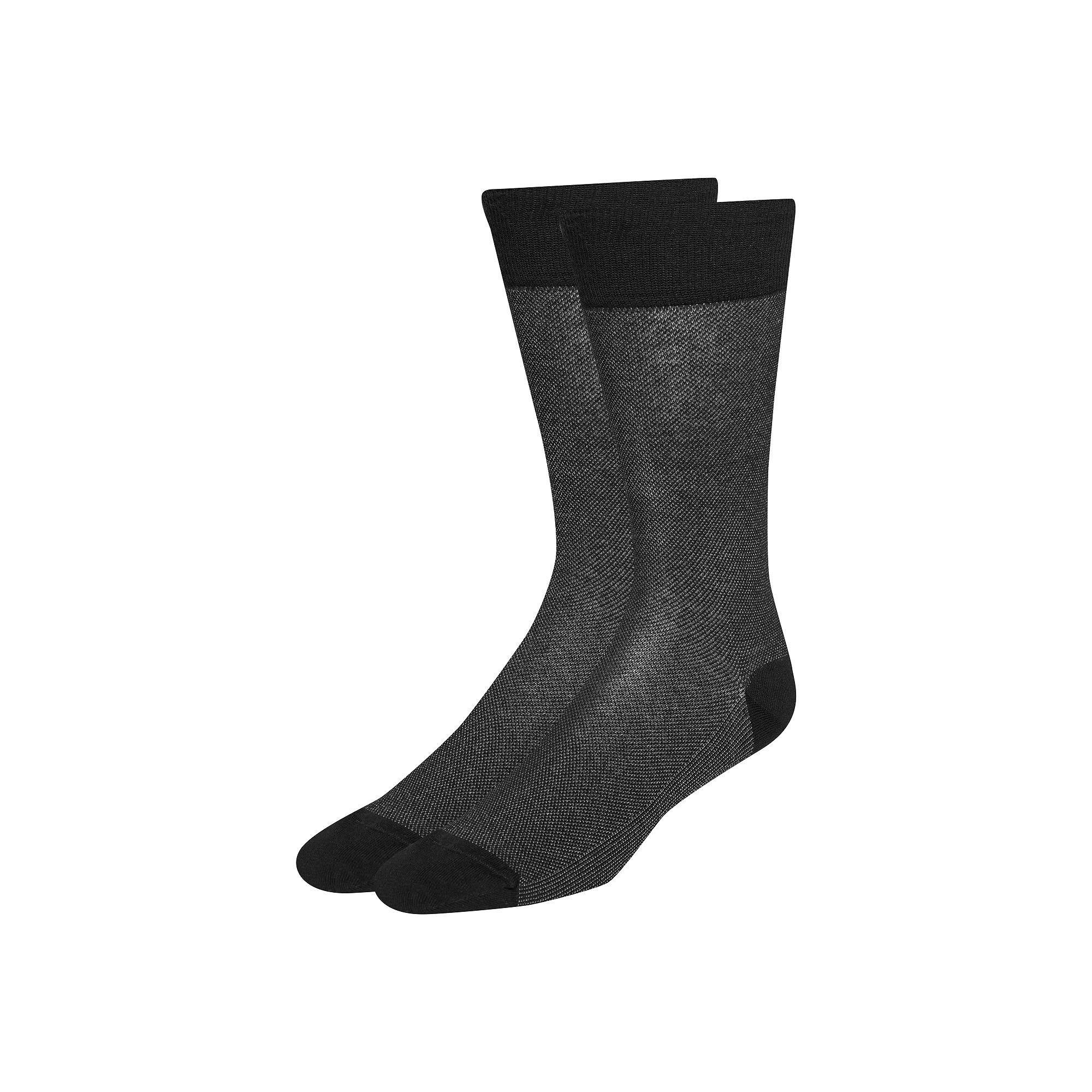 Men's Cole Haan Crew Socks, Black Pique Product Image
