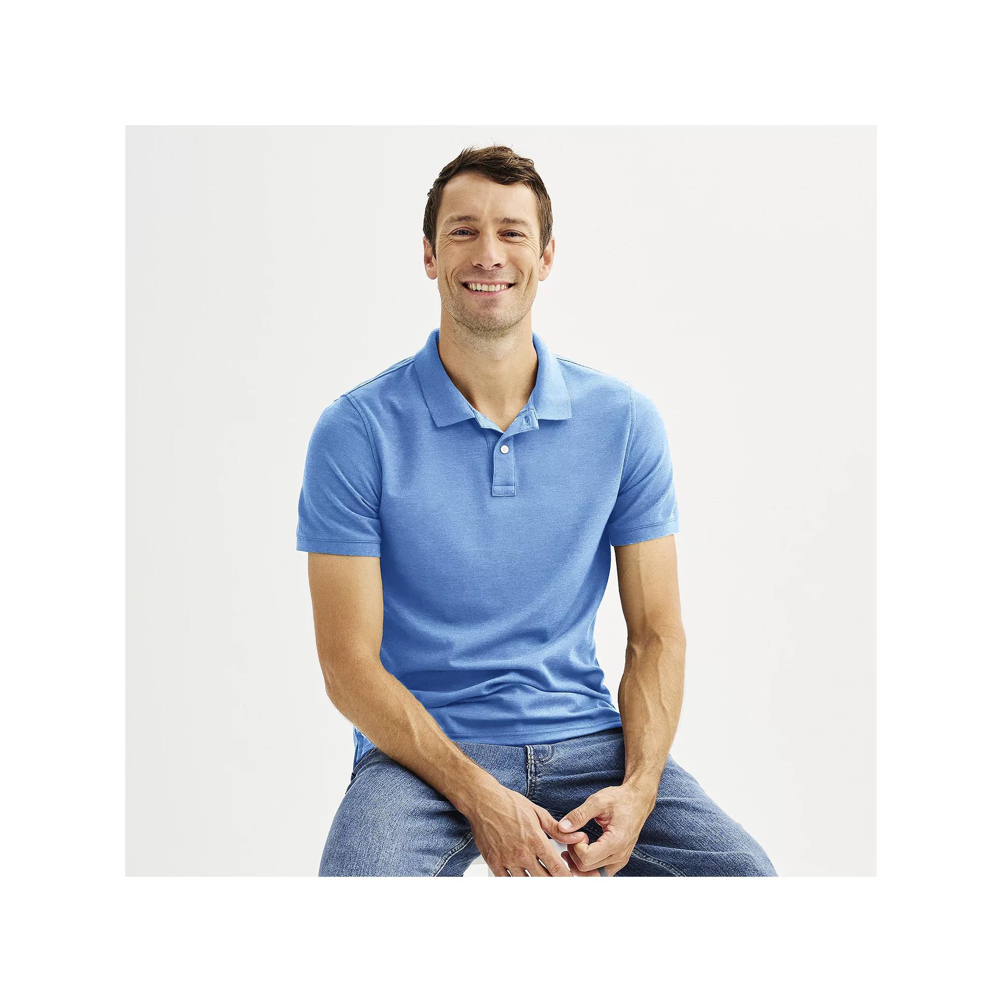 Men's Adaptive Sonoma Goods For Life® Easy Dressing Pique Polo, Size: XXL, Scott Blue Product Image