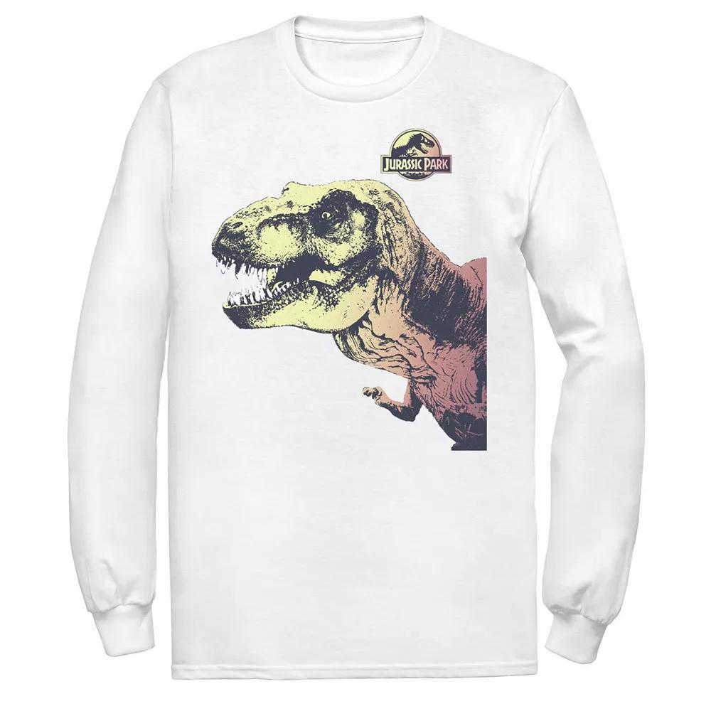 Men's Jurassic Park T-Rex Sunset Color Fill In Tee, Size: XL, Athletic Grey Product Image