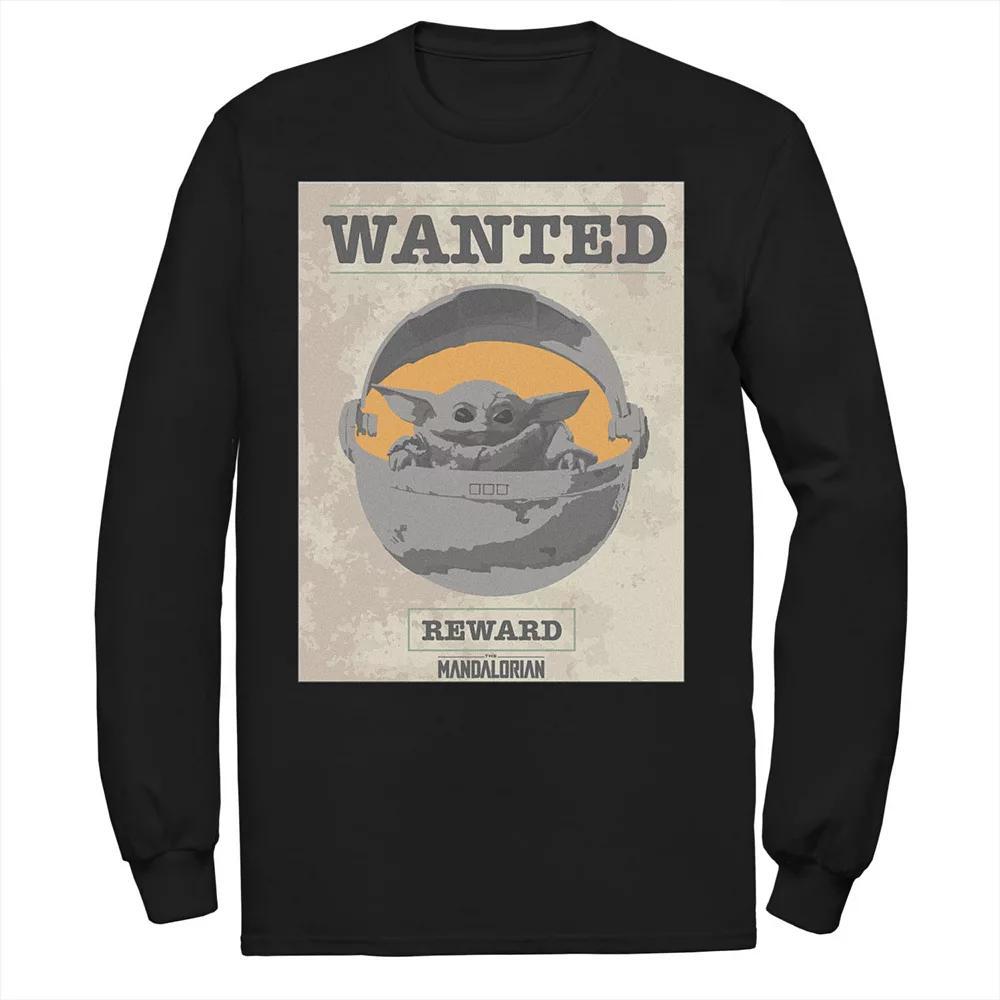 Men's Star Wars The Mandalorian The Child Wanted Poster Tee, Size: Medium, Black Product Image