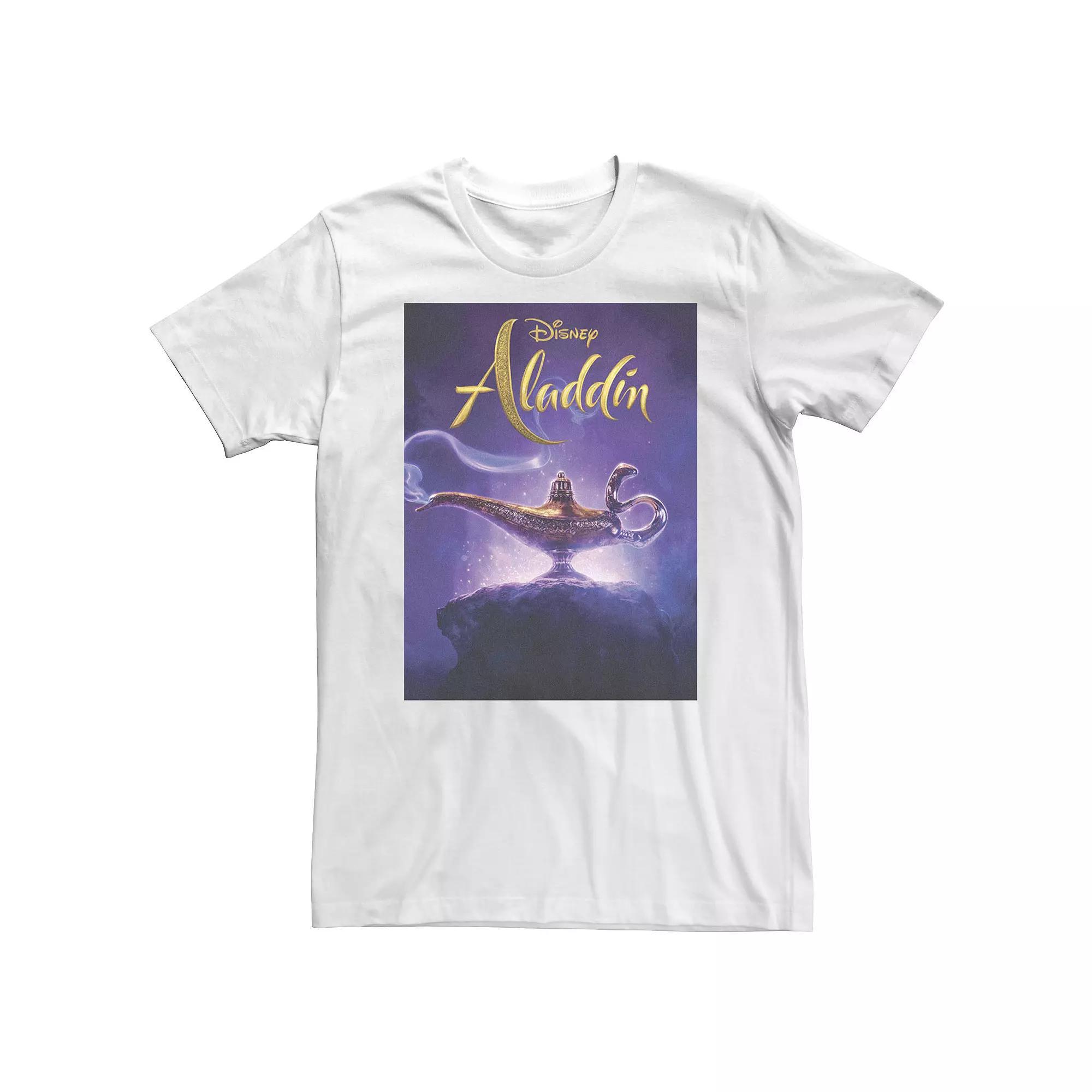 Big & Tall Disney Aladdin Poster Logo Genie Lamp Tee, Men's, Size: XXL Tall, White Product Image