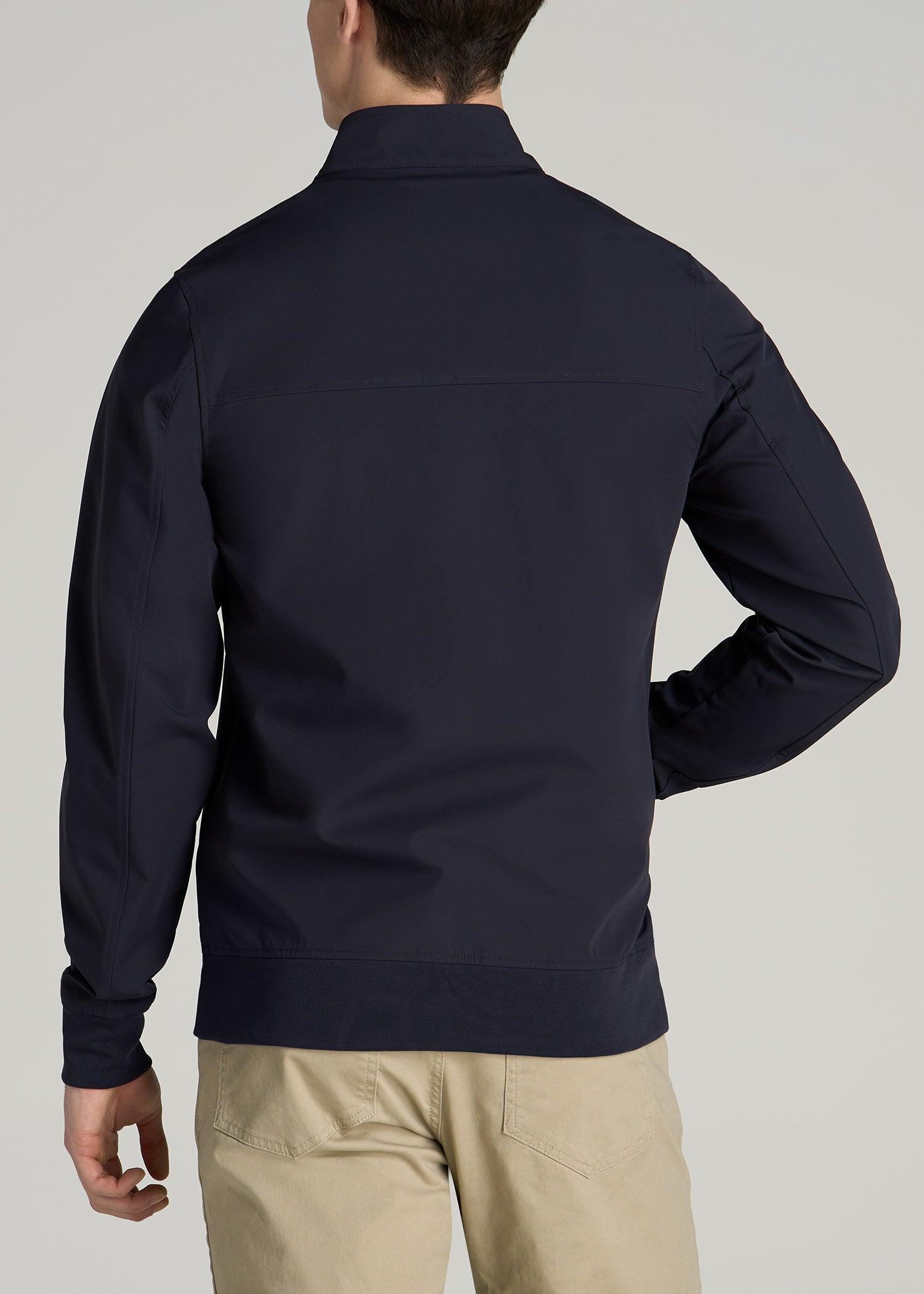Motion Bomber Jacket for Tall Men in Deep Navy Product Image
