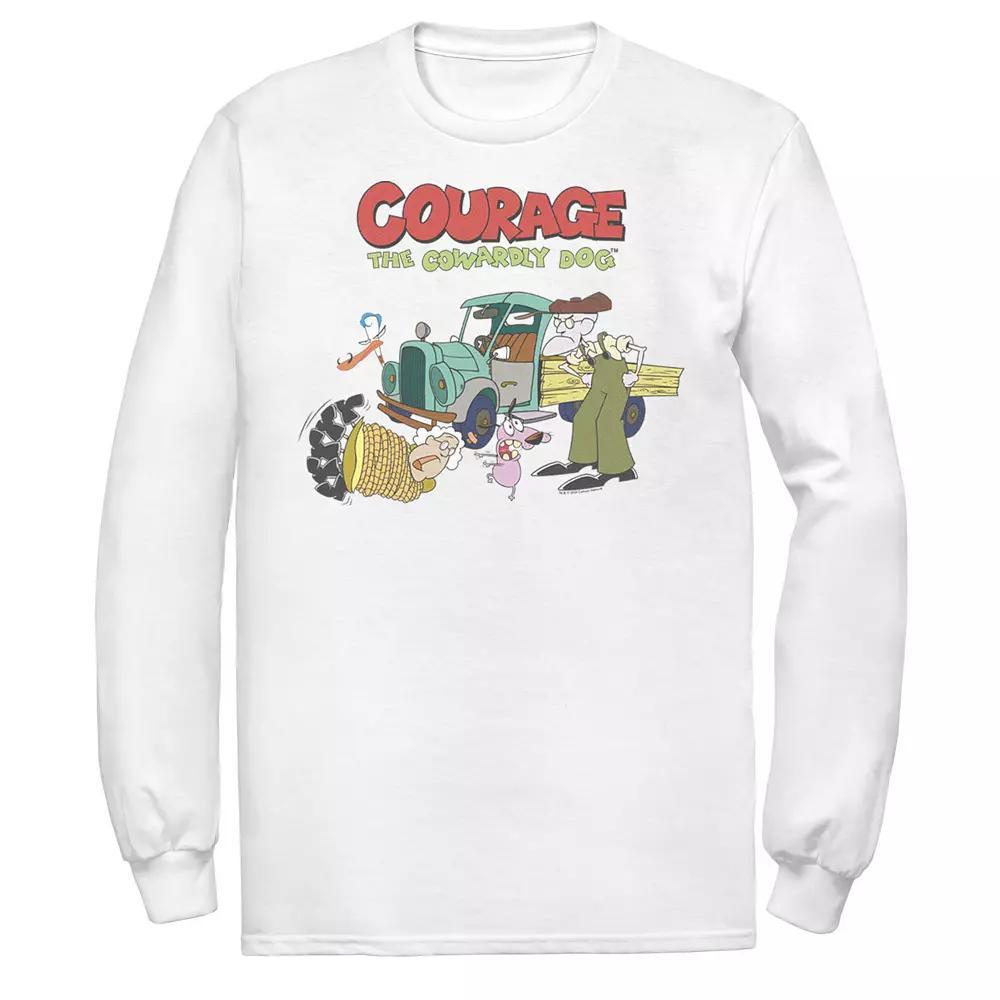 Men's Courage The Cowardly Dog Scene Logo Tee, Size: XXL, Athletic Grey Product Image