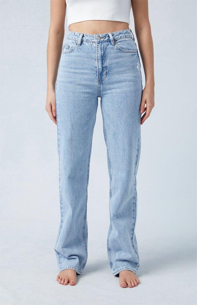Womens Light Indigo 90s Boyfriend Jeans Product Image