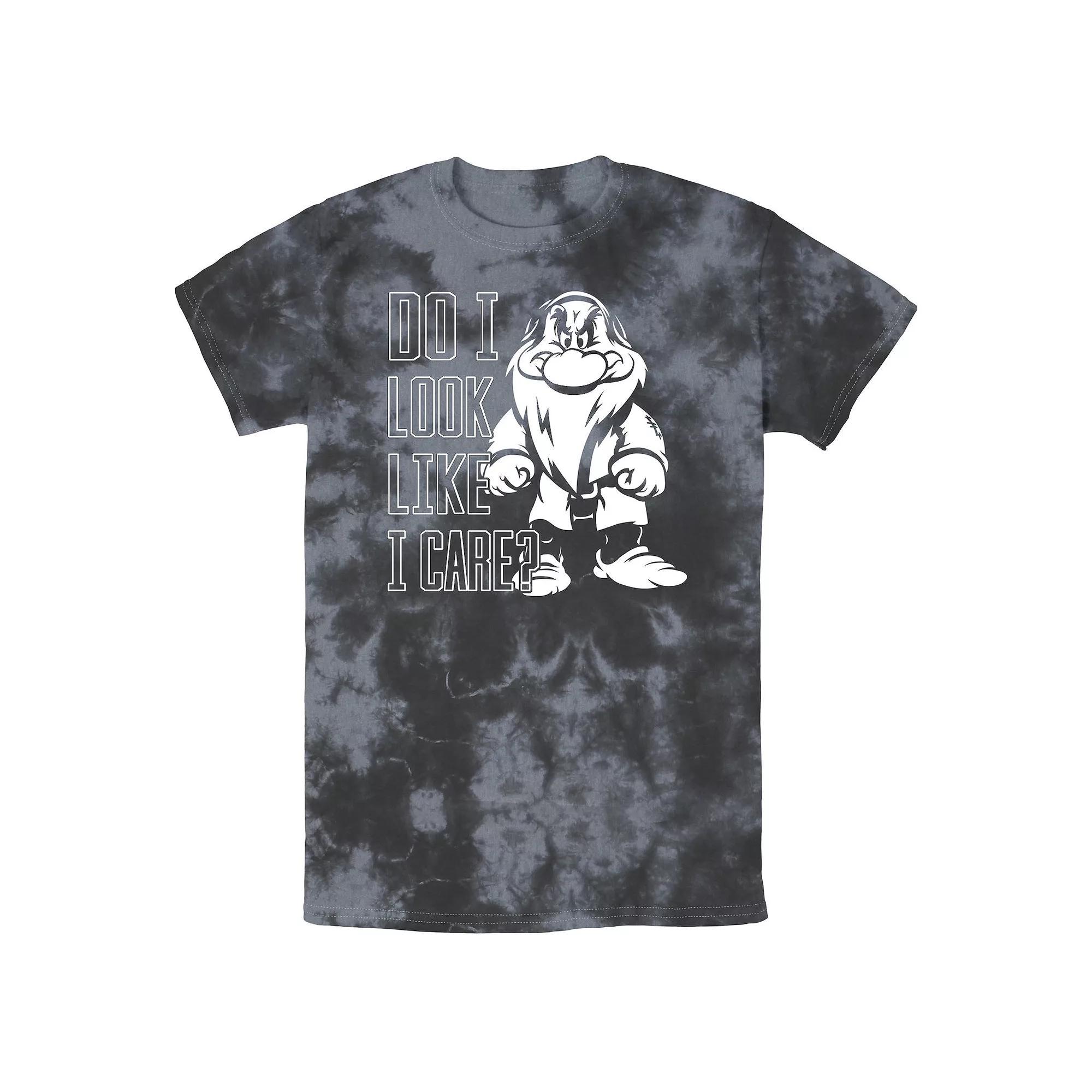 Men's Disney Snow White Do I Look Like I Care? Stamp Bomabrd Wash Tee, Boy's, Size: Small, Black Grey Product Image