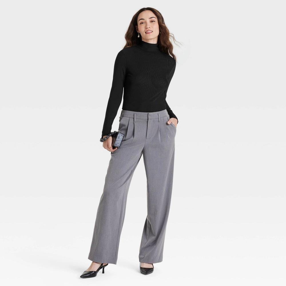 Women's Slim Fit Long Sleeve Mesh Turtleneck Blouse - A New Day™ Product Image