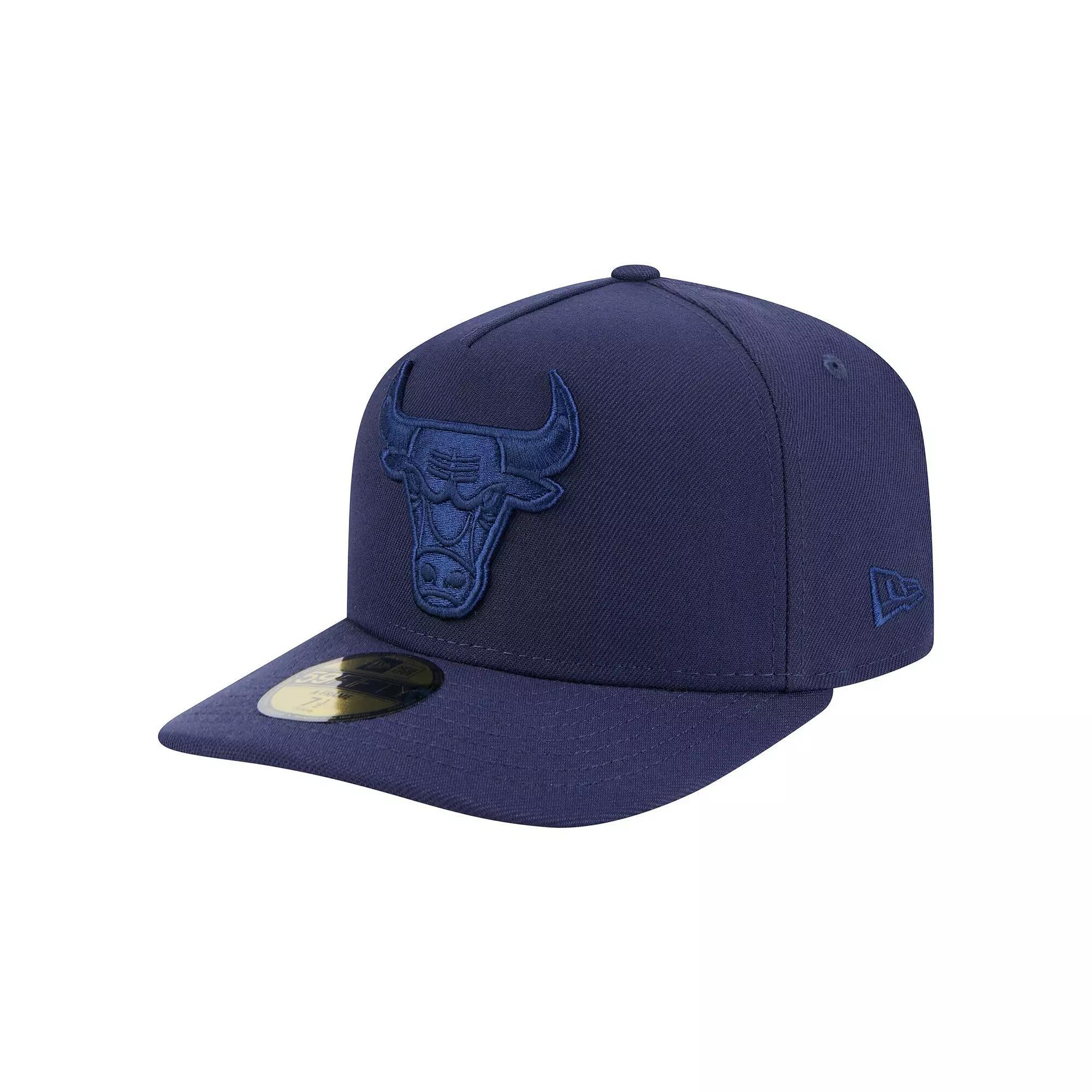 Men's New Era  Navy Chicago Bulls Colorpack A-Frame Pinch Front 59FIFTY Fitted Hat, Size: 7 5/8, Blue Product Image