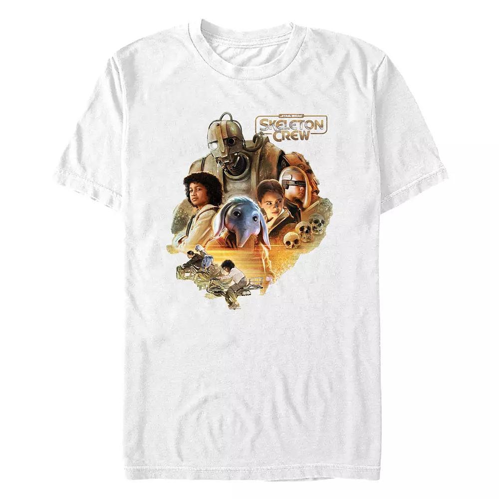 Men's Star Wars Skeleton Crew Characters Group Poster Graphic Tee, Size: XS, White Product Image