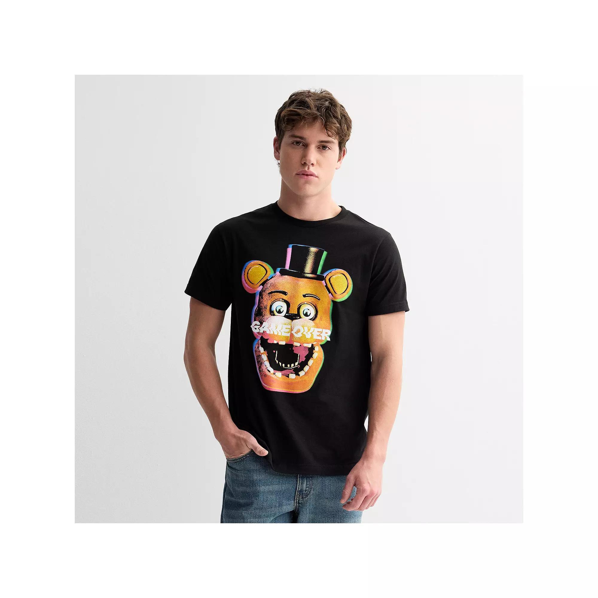 Men's Five Nights At Freddy's Game Over Crewneck Graphic Tee, Size: Large, Black Product Image