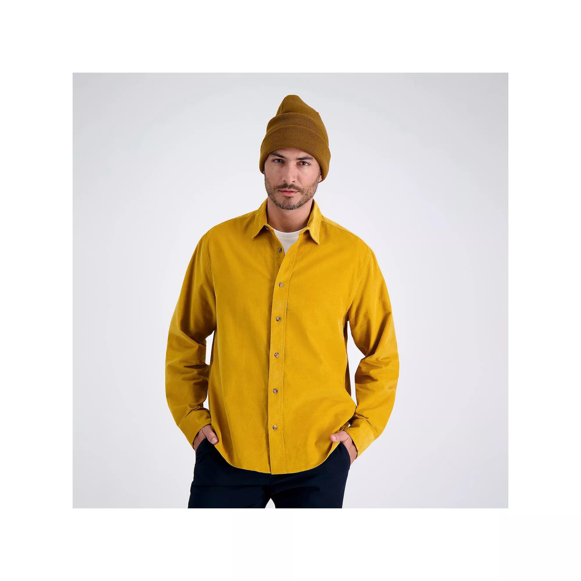 Men's Haggar® Long Sleeve Casual Cotton Corduroy Shirt, Size: Small, Medium Blue Product Image