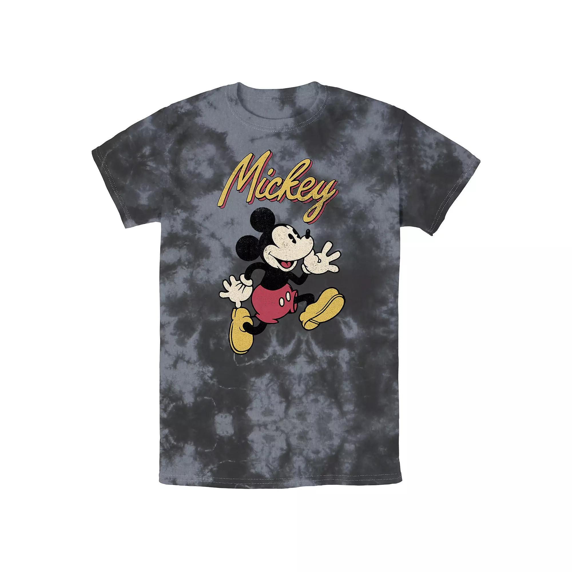 Men's Disney Mickey And Friends Mickey Classic Run Portrait Wash Tee, Size: Large, White Blue Product Image