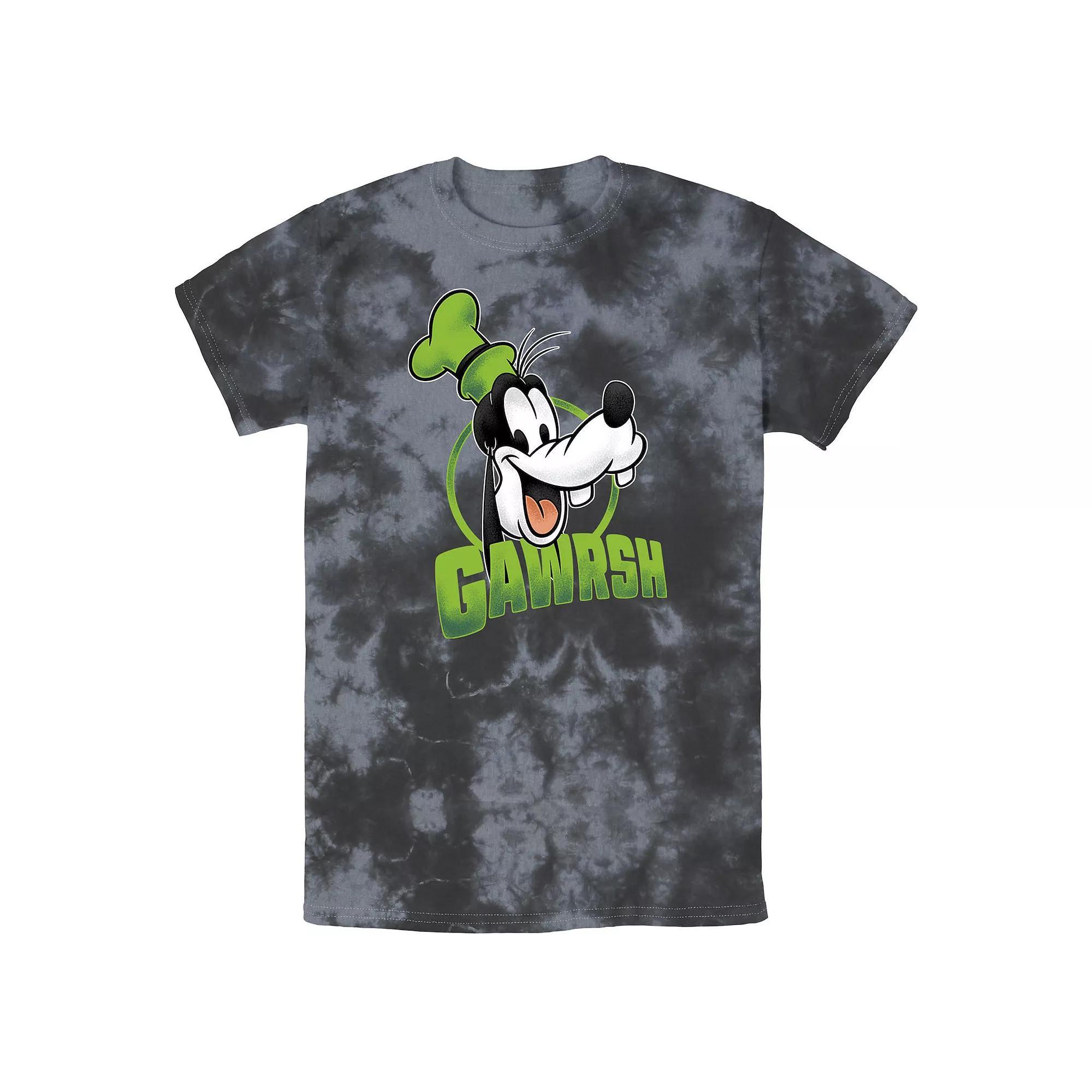 Men's Disney Mickey And Friends Goofy Gawrsh Portrait Bomabrd Wash Tee, Size: Small, Black Grey Product Image