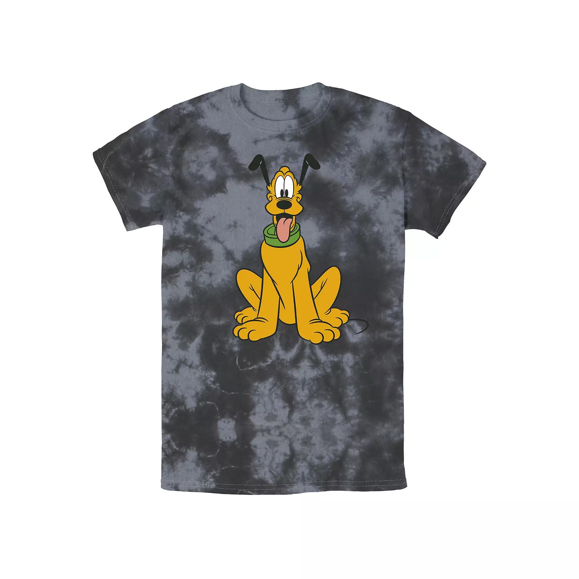 Men's Disney Mickey Mouse Pluto The Dog Portrait Wash Tee, Size: XXL, Black Grey Product Image