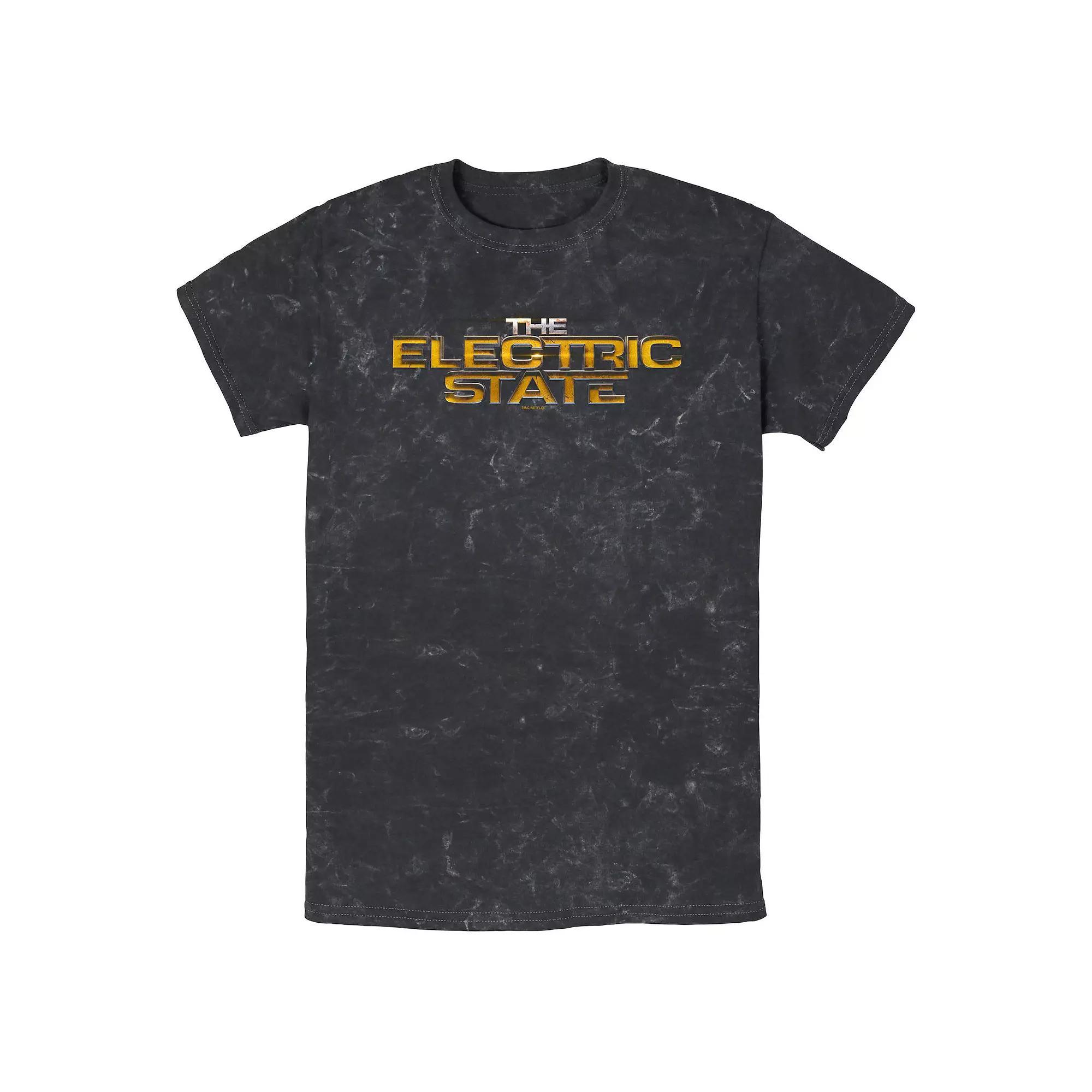 Men's The Electric State Logo Mineral Wash Graphic Tee, Size: XL, Black Product Image
