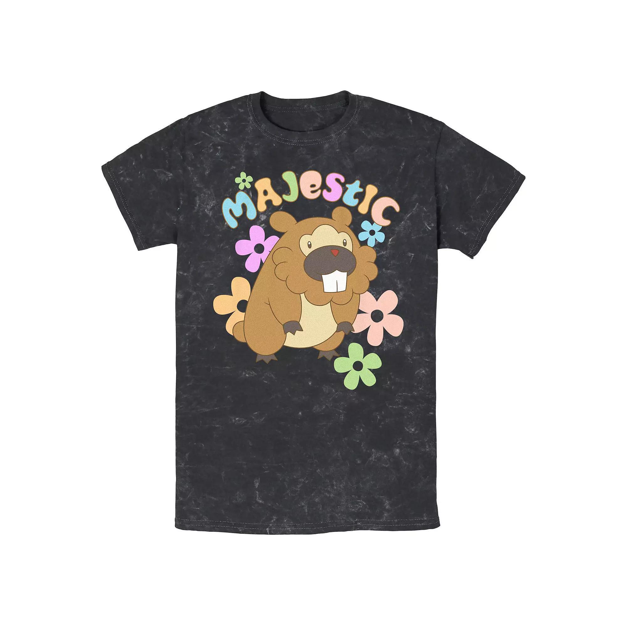 Men's Pokemon Majestic Creature Mineral Wash Graphic Tee, Size: Large, Black Product Image