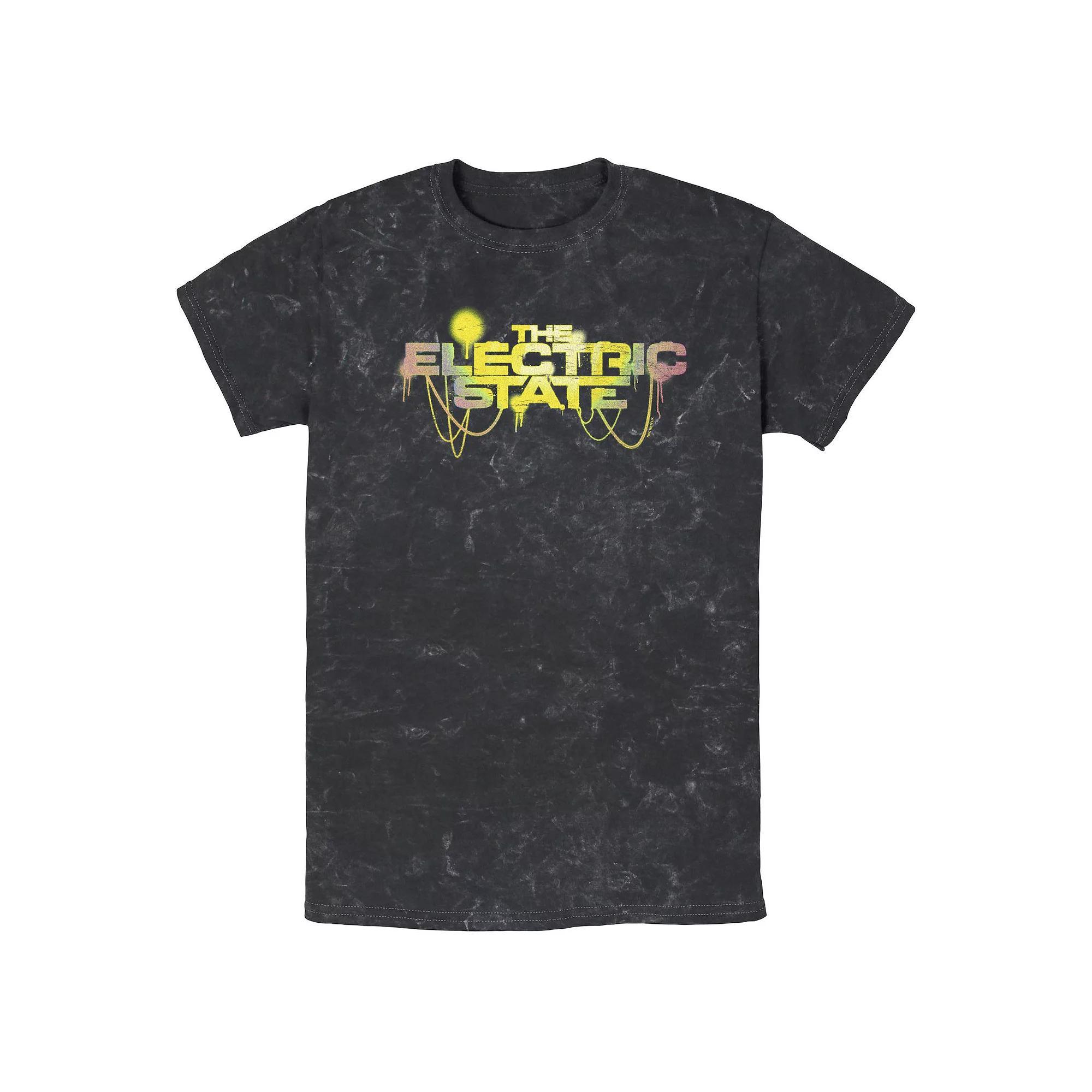 Men's The Electric State Title Logo Mineral Wash Graphic Tee, Size: XL, Black Product Image