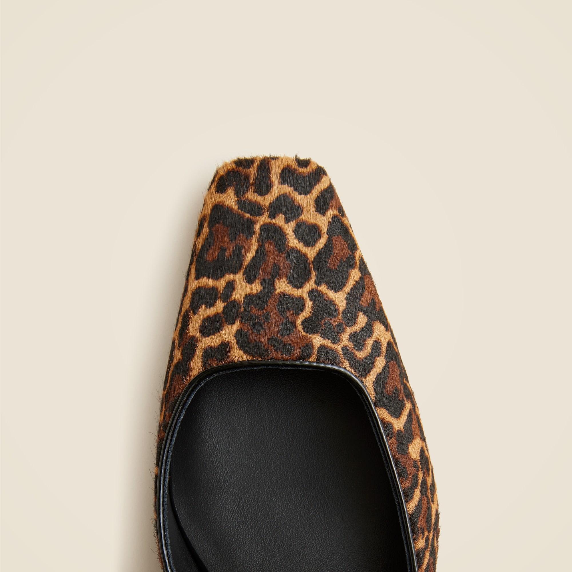 Buckle-strap block heels in leopard-print calf hair Product Image