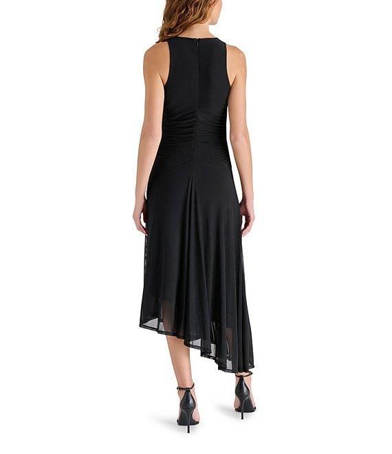 Steve Madden Mock Neck Sleeveless Asymmetrical Laney Midi Dress Product Image