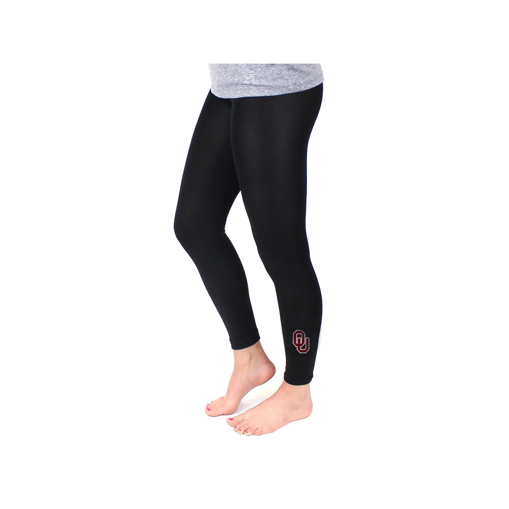 Women's ZooZatz Black Oklahoma Sooners Fleece Leggings, Size: Small/Medium Product Image
