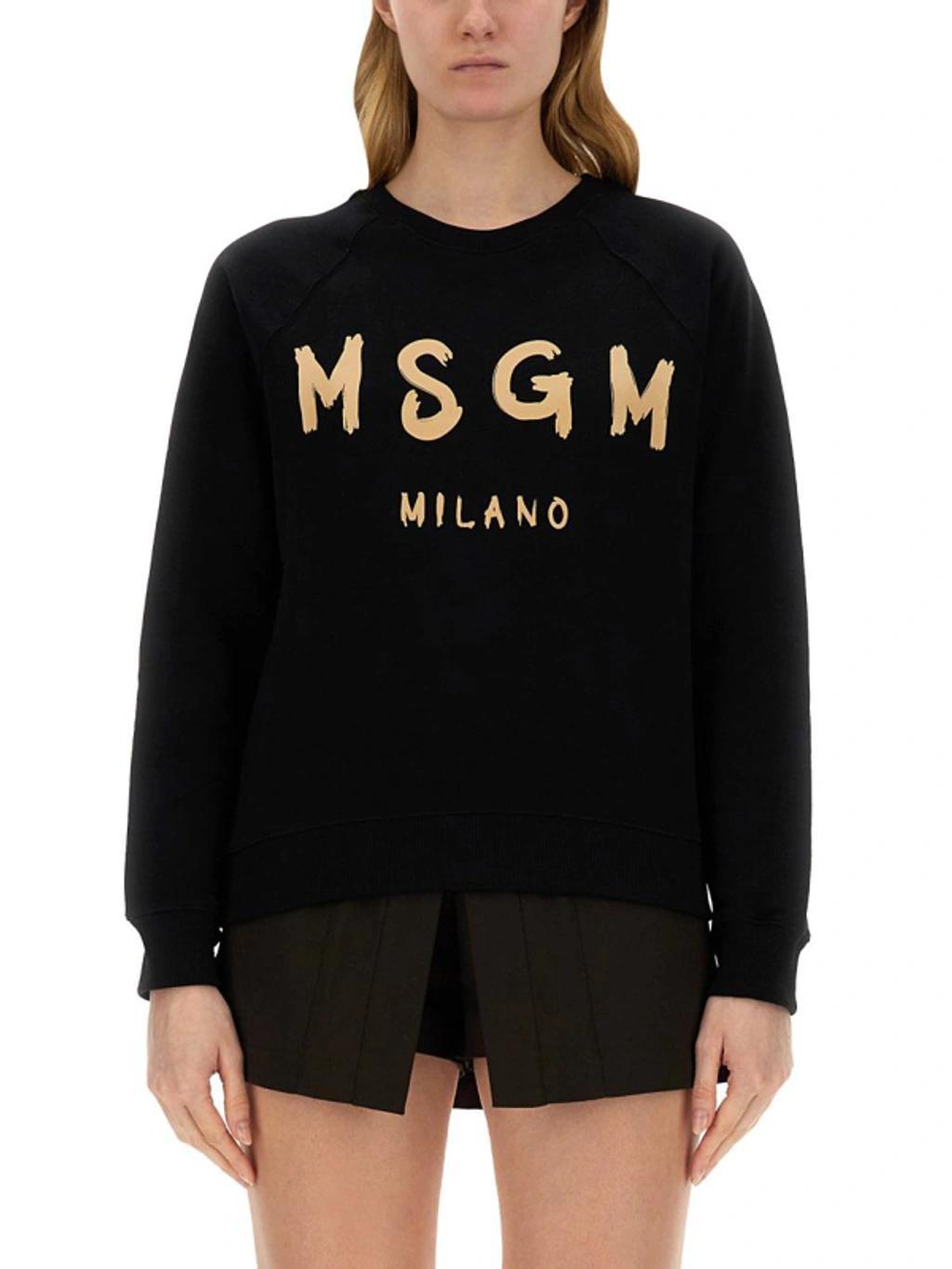 MSGM Sweatshirt With Logo In Black Product Image
