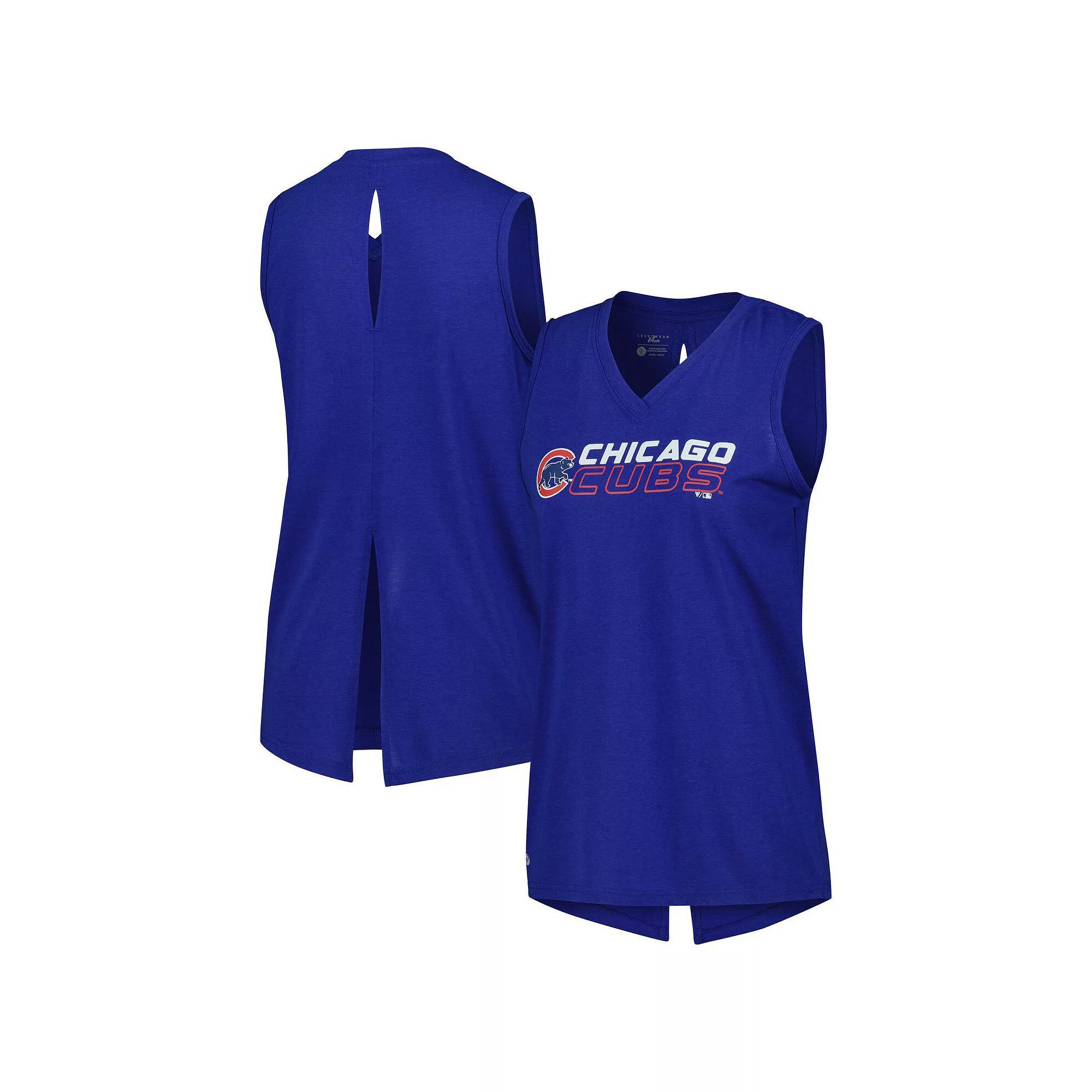 Women's Levelwear  Royal Chicago Cubs Paisley Chase V-Neck Tank Top, Size: Large, Blue Product Image